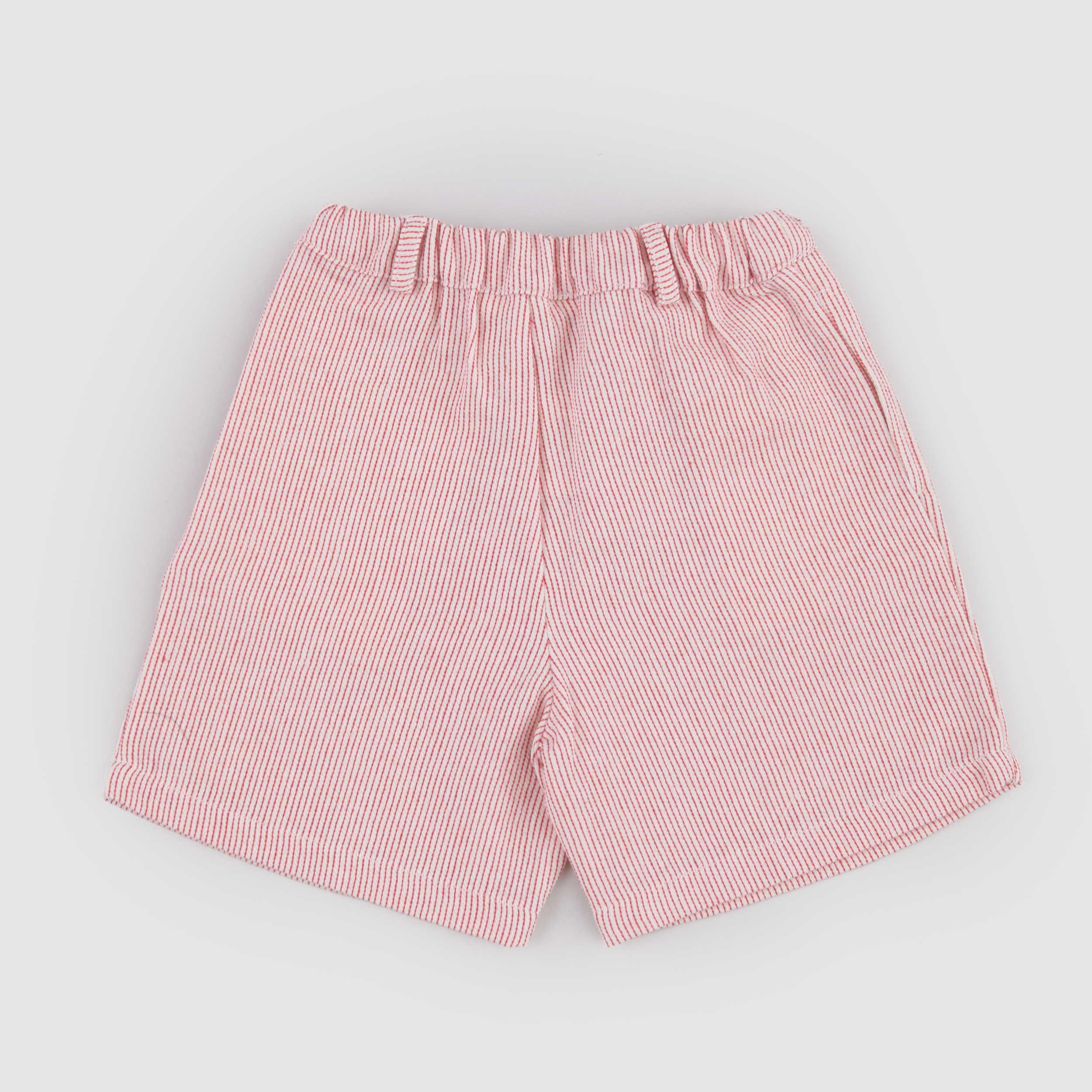 BABE AND TESS White and Red Bermuda Shorts