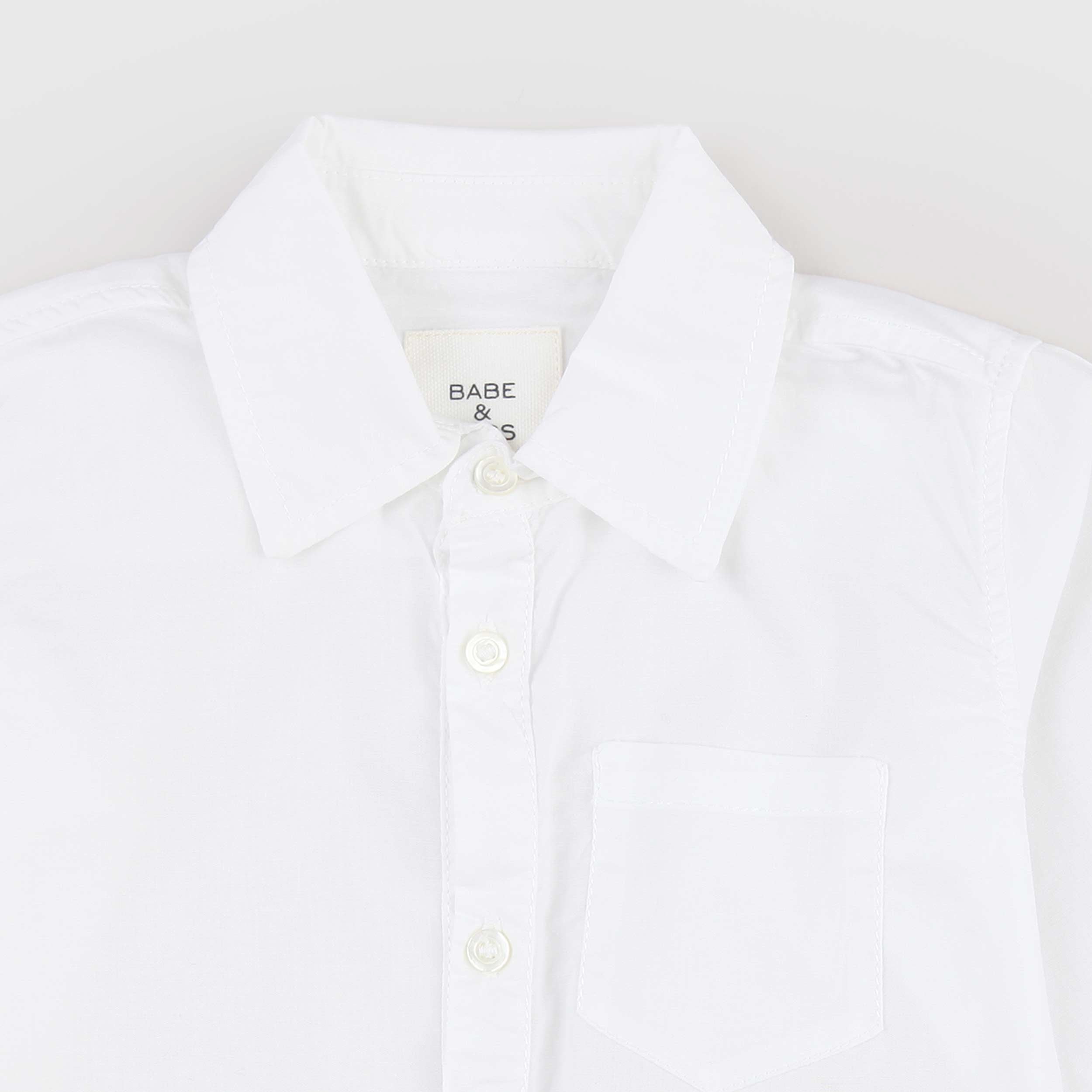 BABE AND TESS Three-Button White Shirt