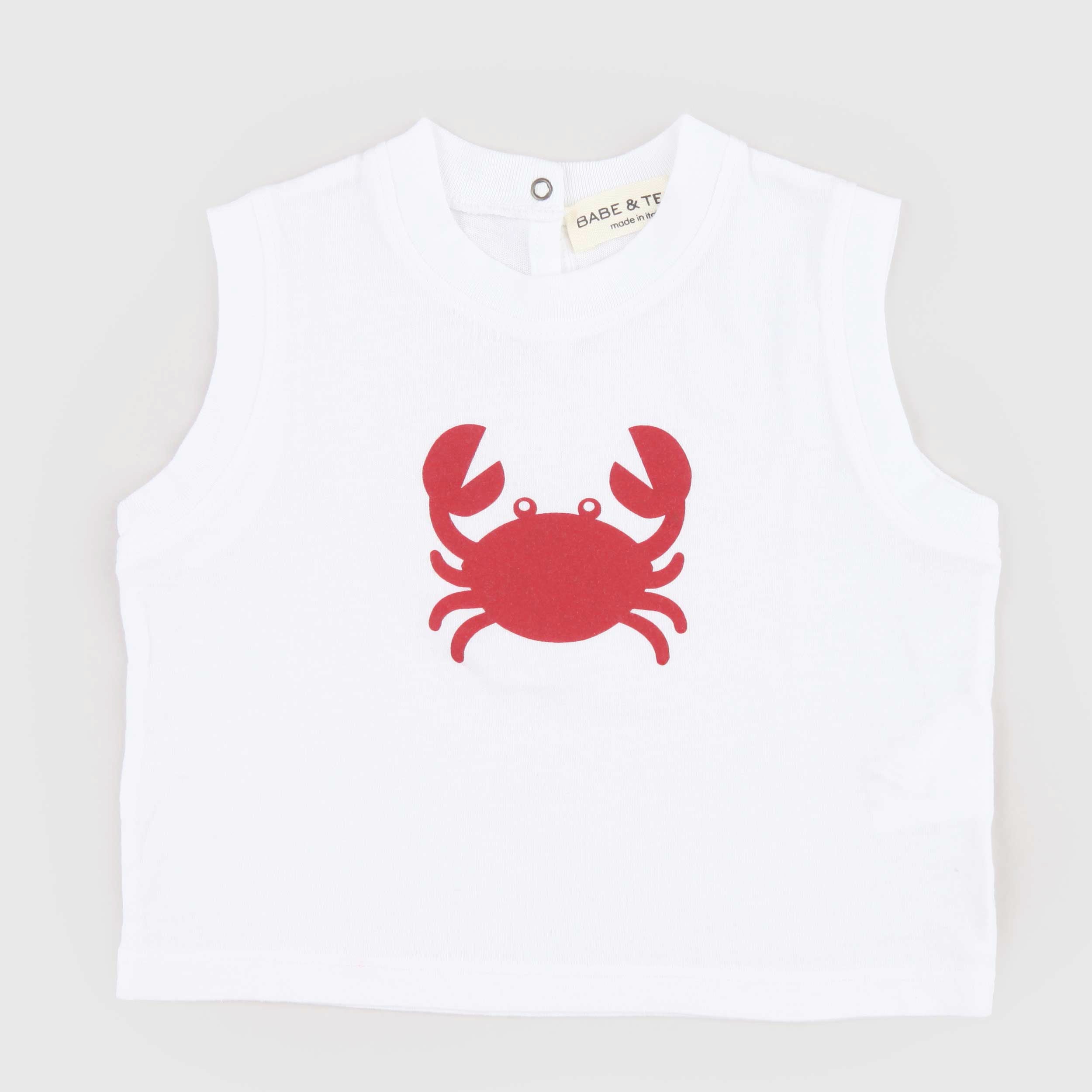 Canottiera Bianca con Stampa Rossa Firmata BABE AND TESS