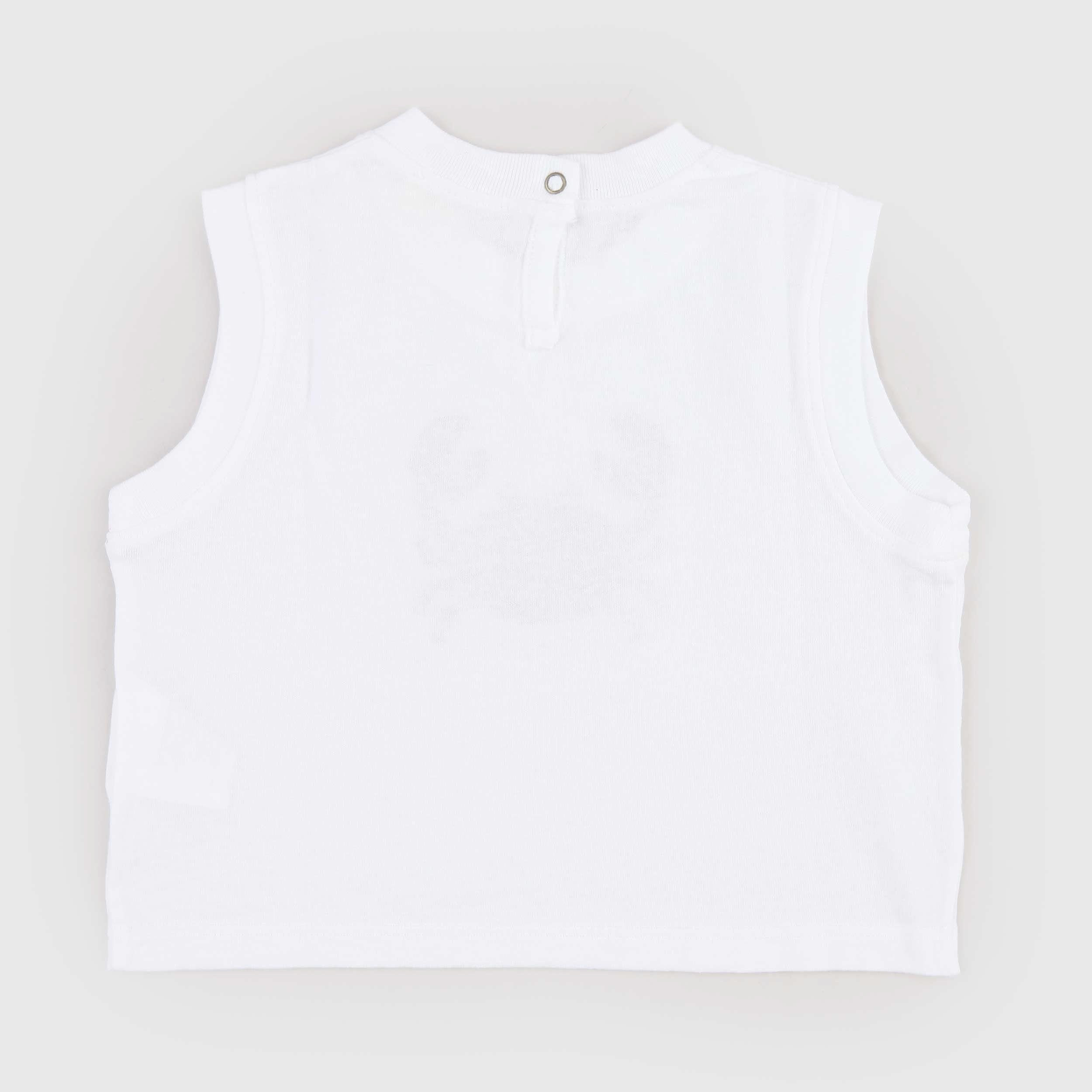 Canottiera Bianca con Stampa Rossa Firmata BABE AND TESS