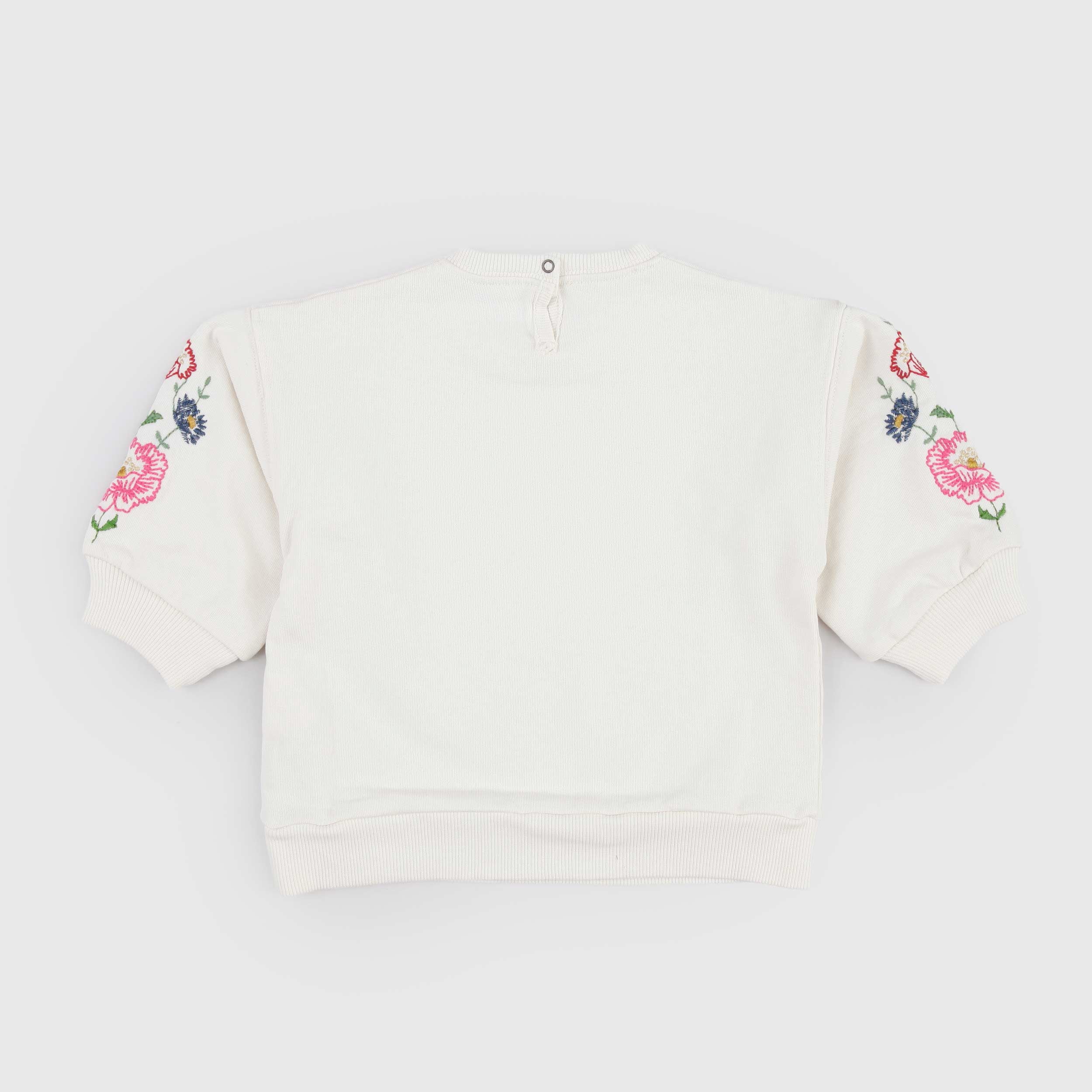 Beige Sweatshirt with Floral Embroidery by BABE AND TESS