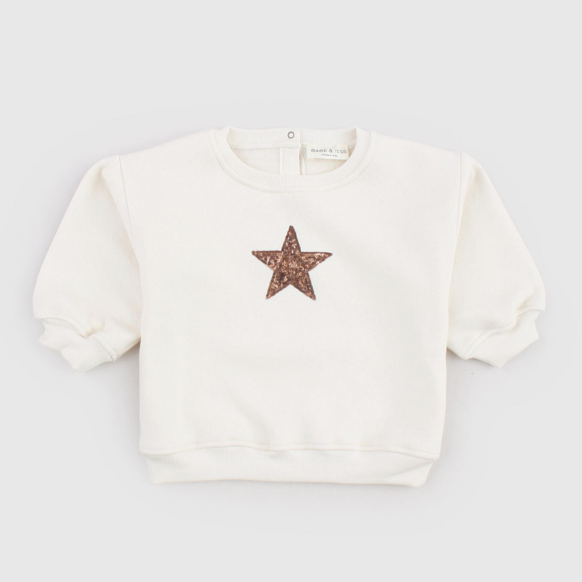 Baby Girl's Cream Color Sweatshirt with Star by BABE AND TESS