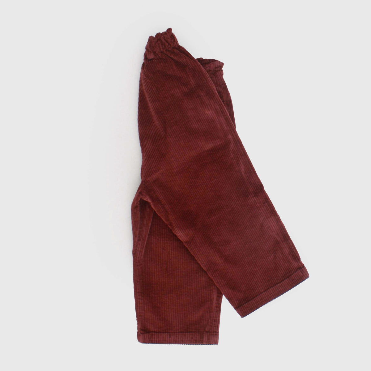 Bordeaux Ribbed Velvet Trousers for Girls by BABE AND TESS