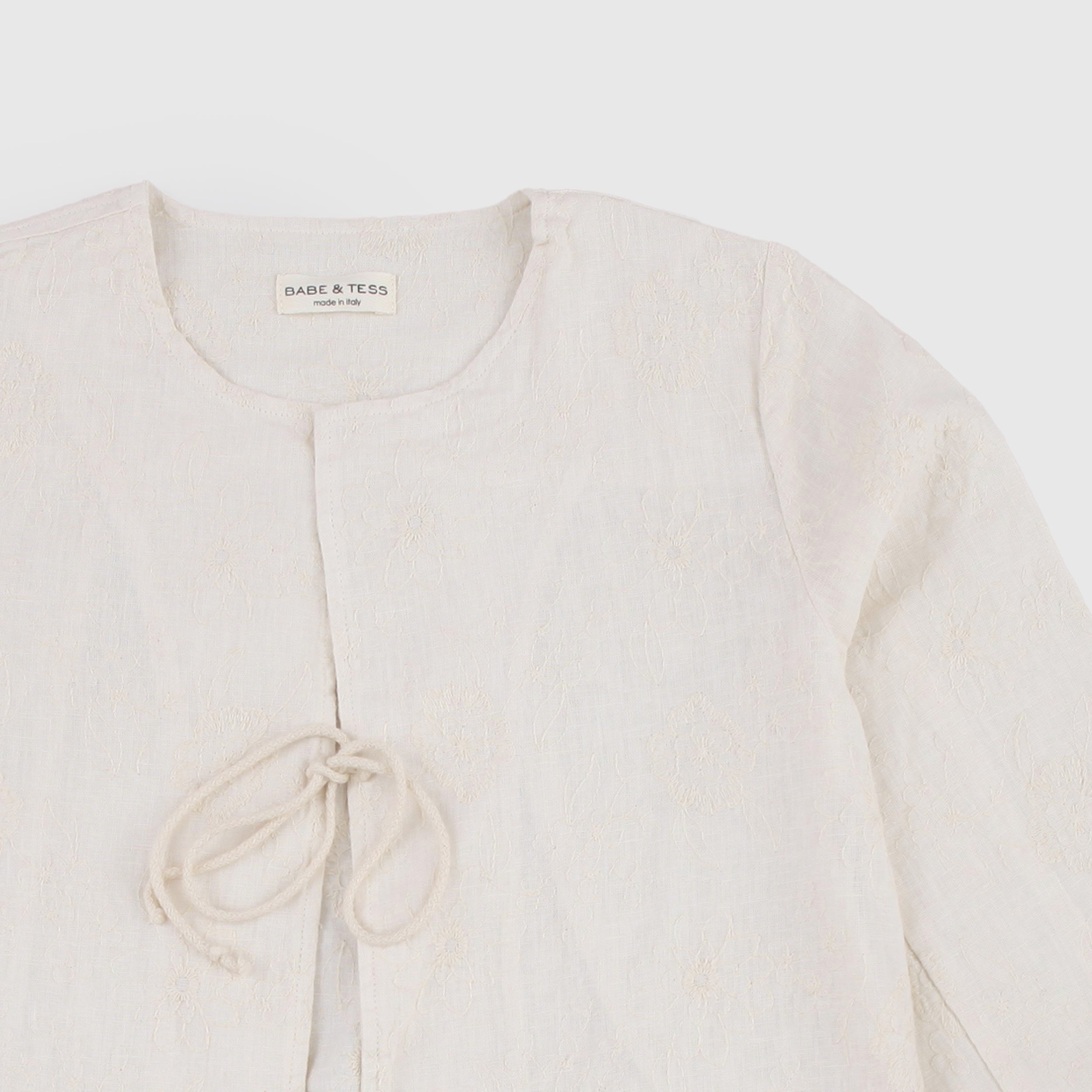 Beige Dress with Embroidered Fabric by BABE AND TESS