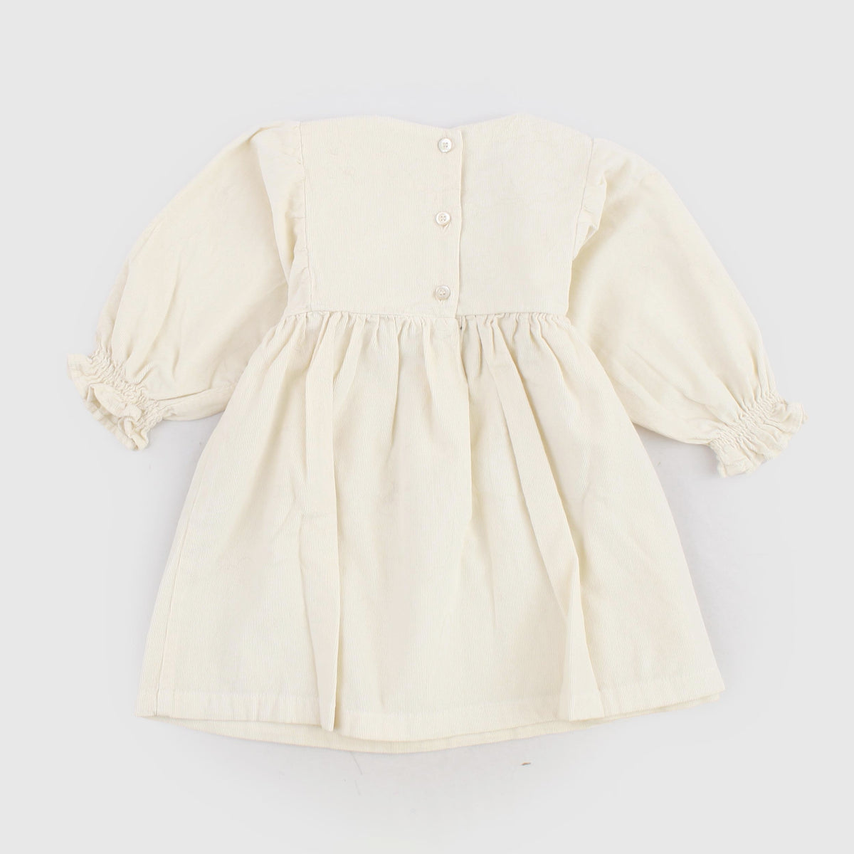 Abito Color Panna in Velluto per Bambina by BABE AND TESS