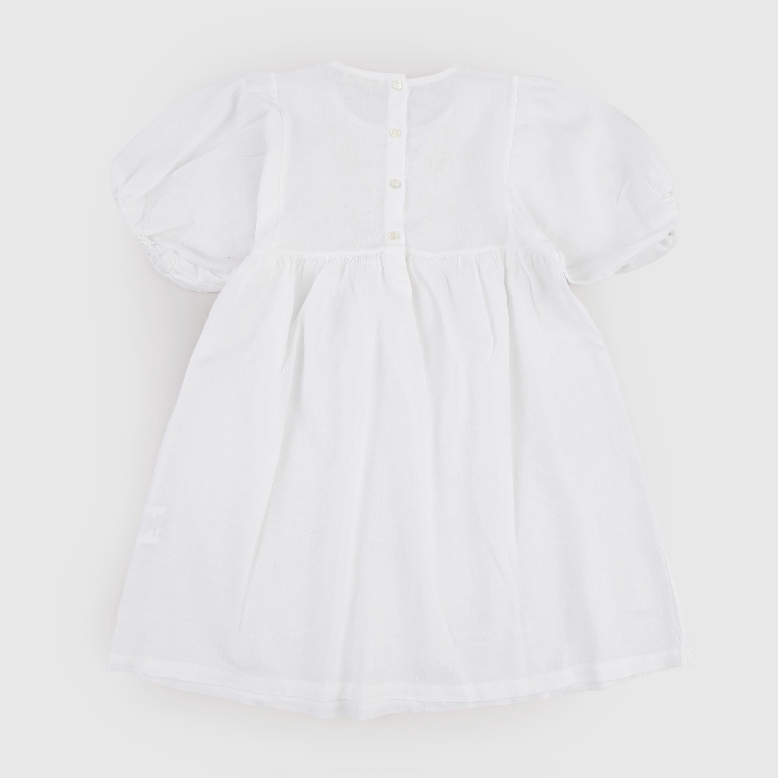 Abito Bianco con Ricamo Floreale Firmato BABE AND TESS