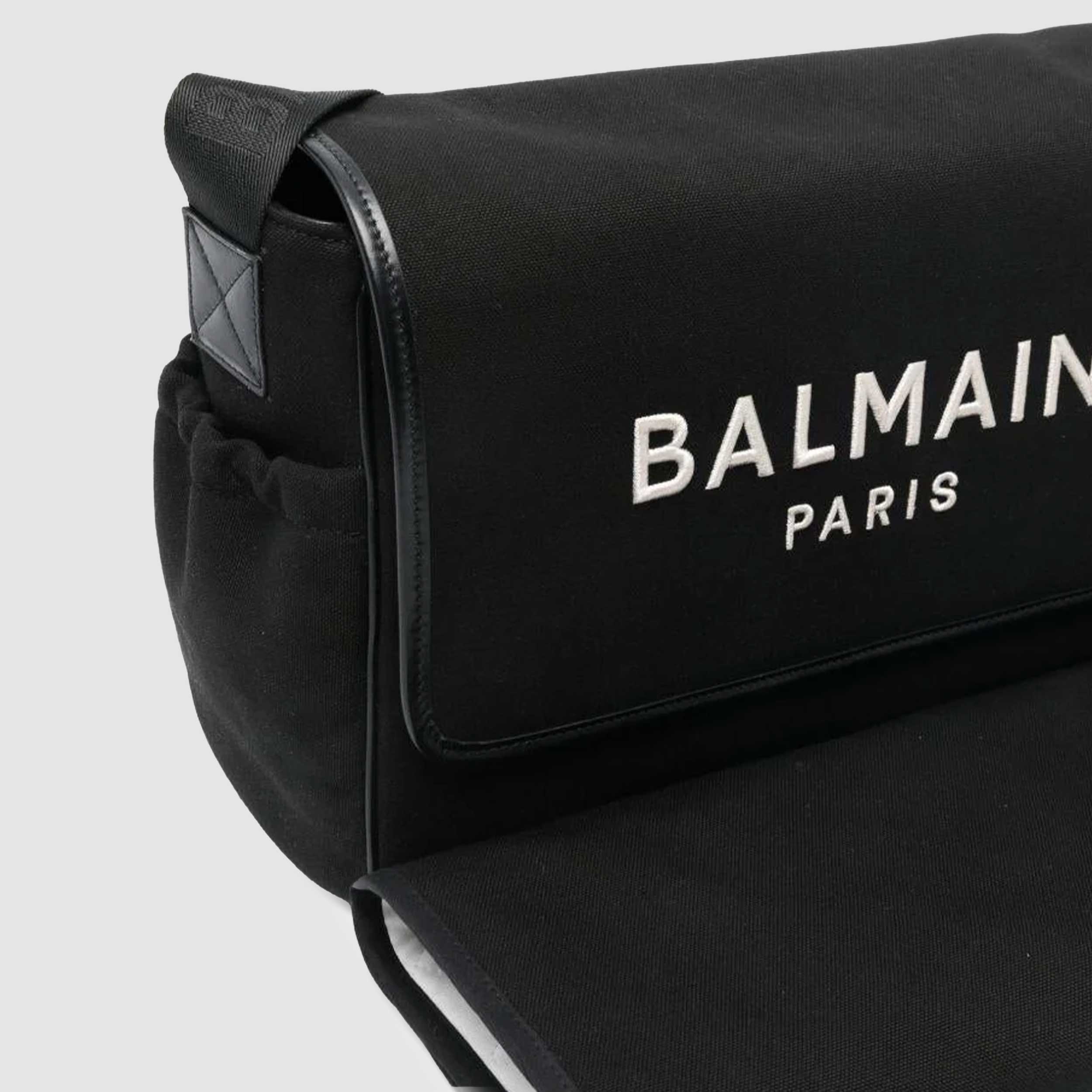 Borsa Fasciatoio Nera per Neonati Firmata BALMAIN