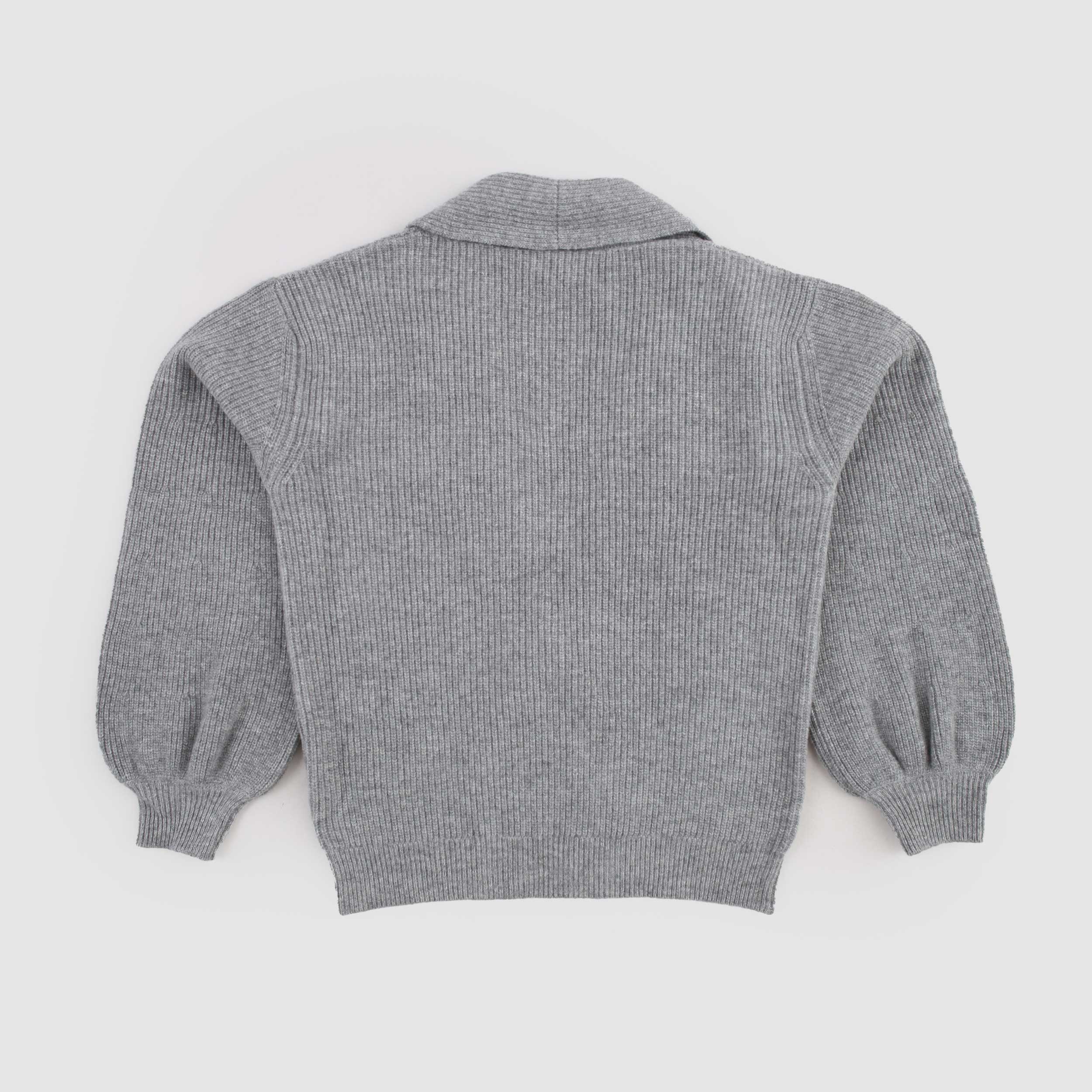 Cardigan Grigio Doppiopetto in Lana Vergine per Ragazza by BALMAIN