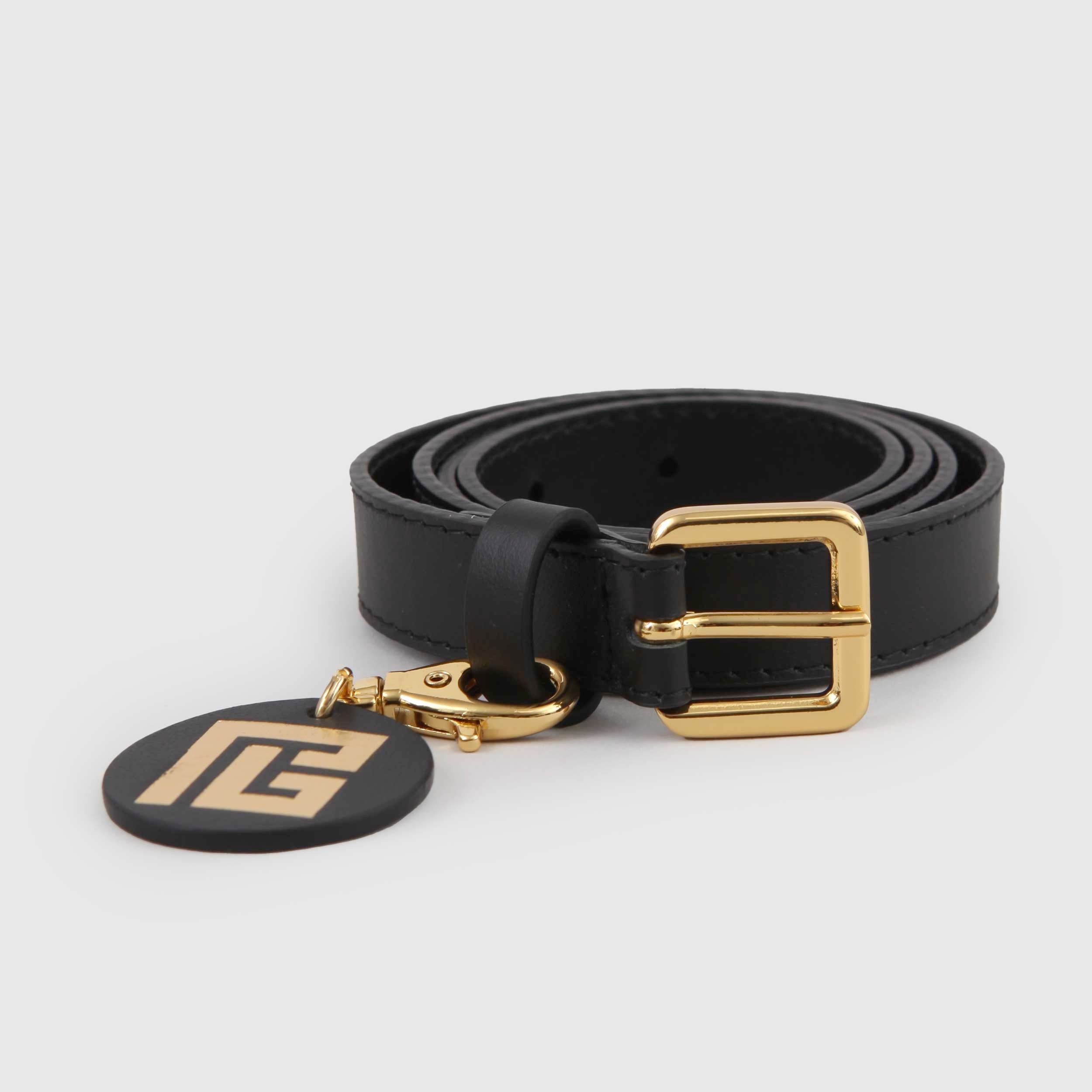 Black Belt with Gold Buckle and BALMAIN Logo