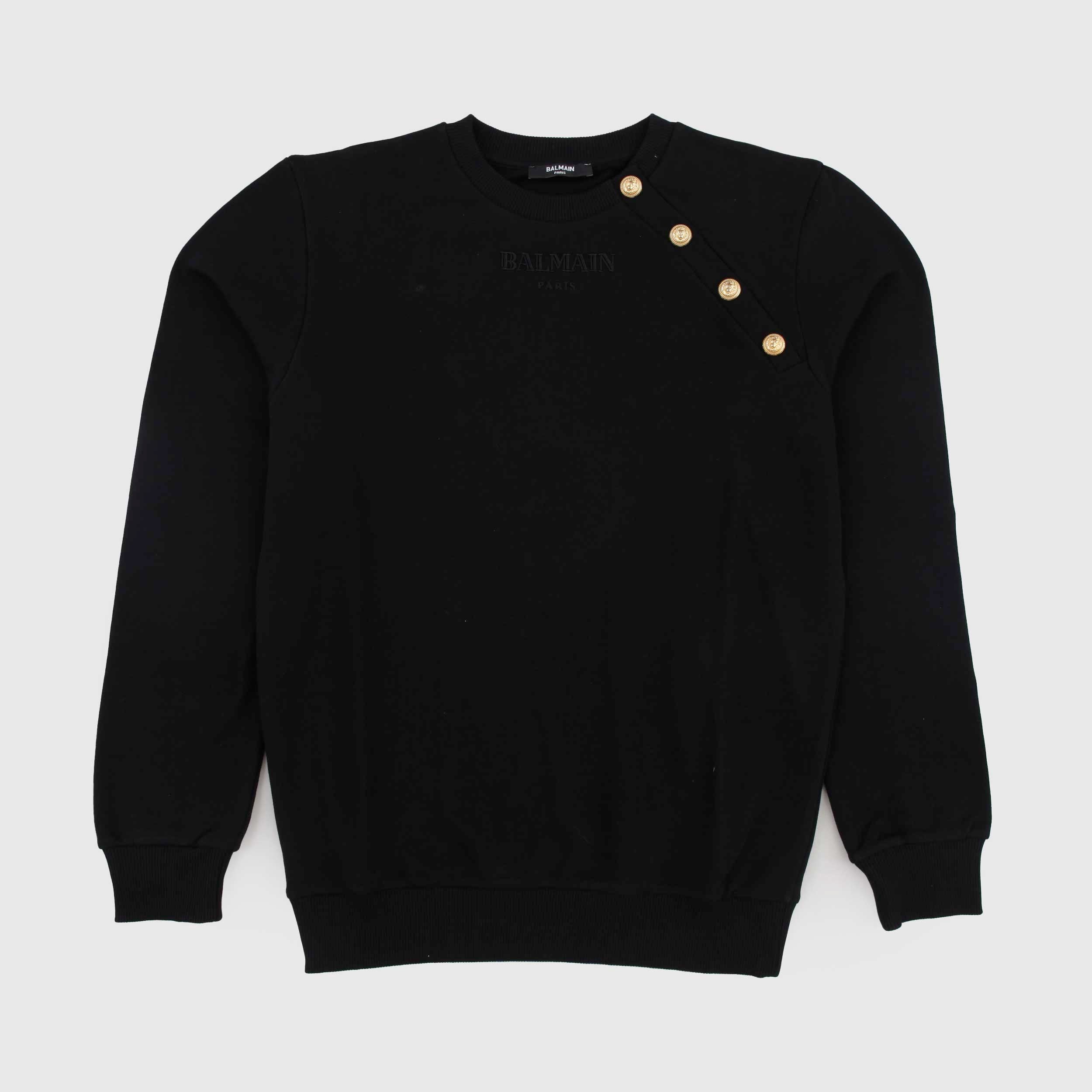 Felpa Nera con Apertura Laterale By BALMAIN