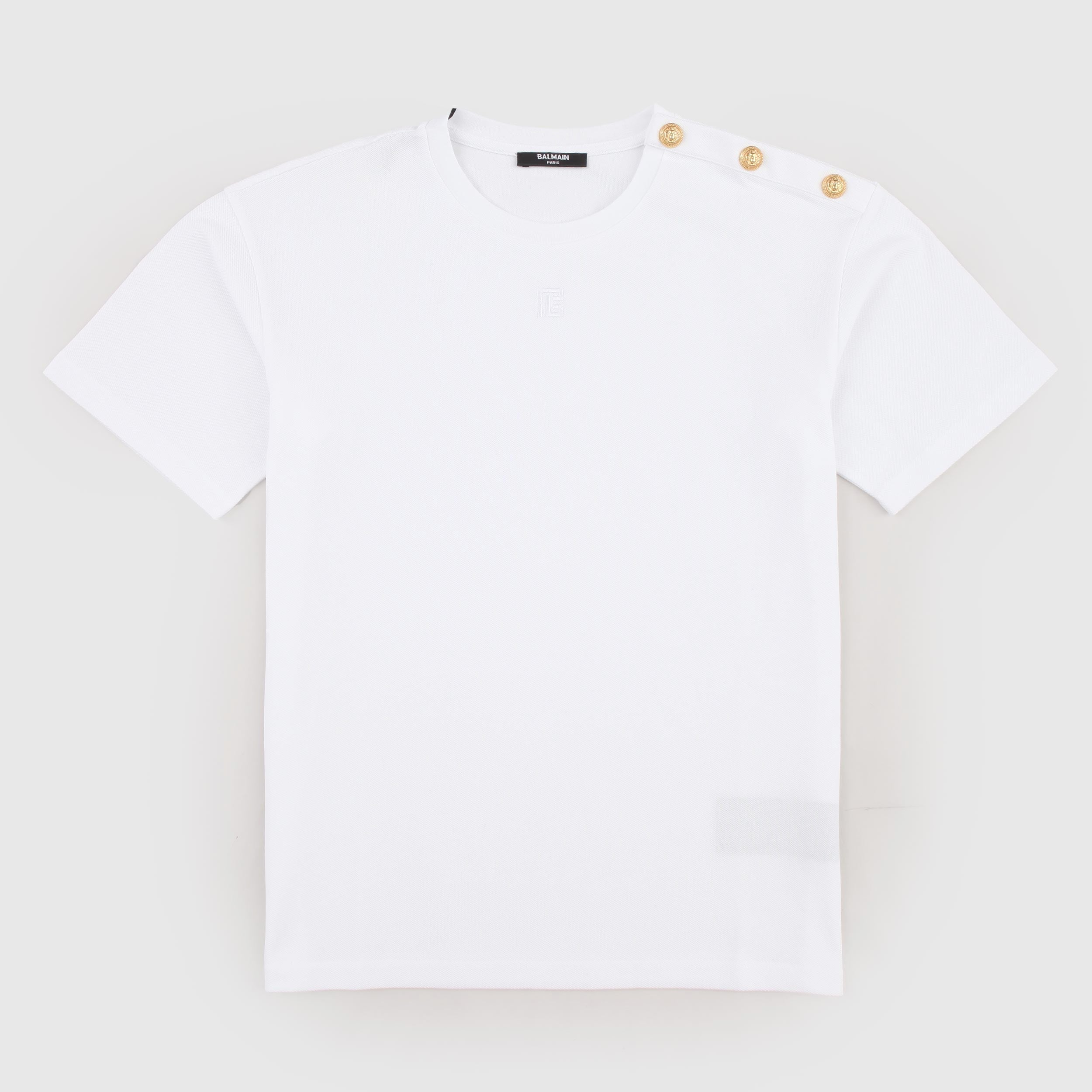 BALMAIN White Box-Style T-Shirt