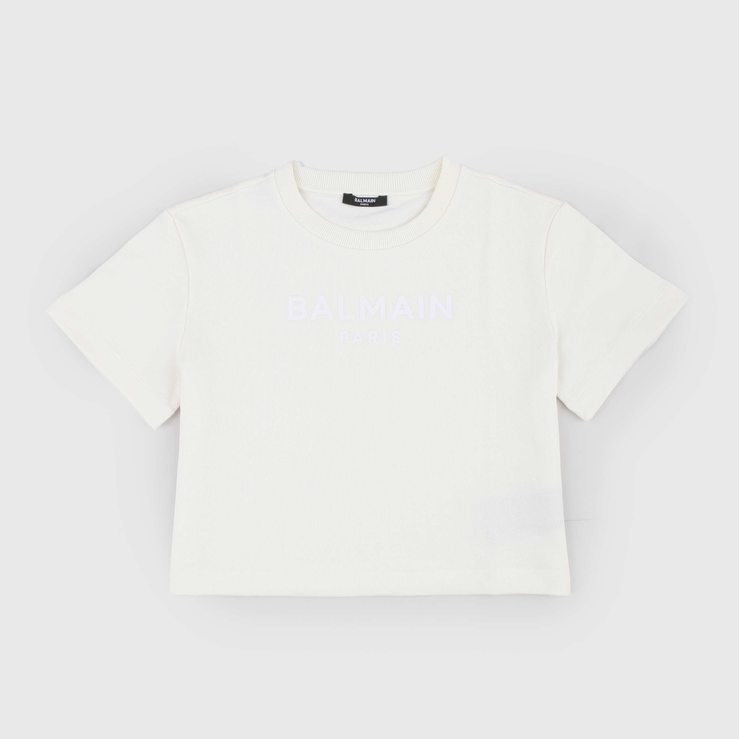 Felpa Color Crema con Logo Firmata BALMAIN