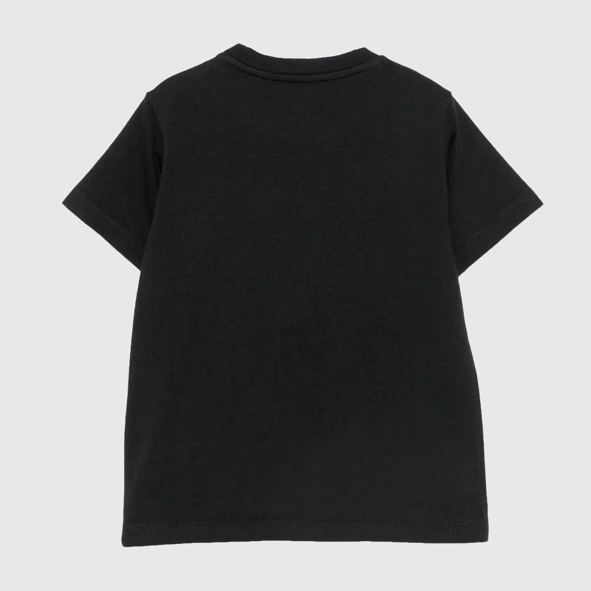 T-shirt Nera per Teenager con Bottoni Oro By BALMAIN