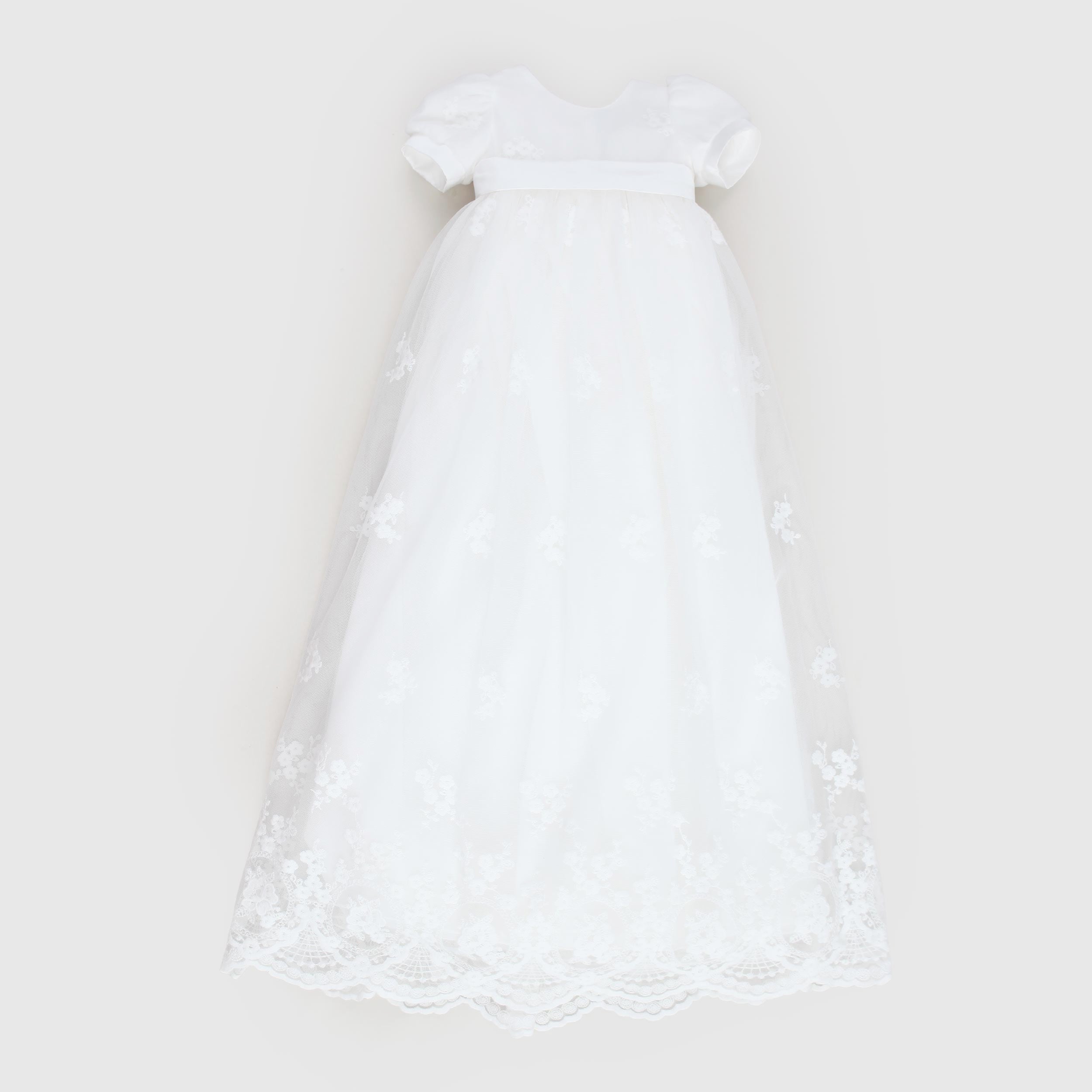 Abito Bianco Battesimo Con Tessuto In Velo Firmato BARONI