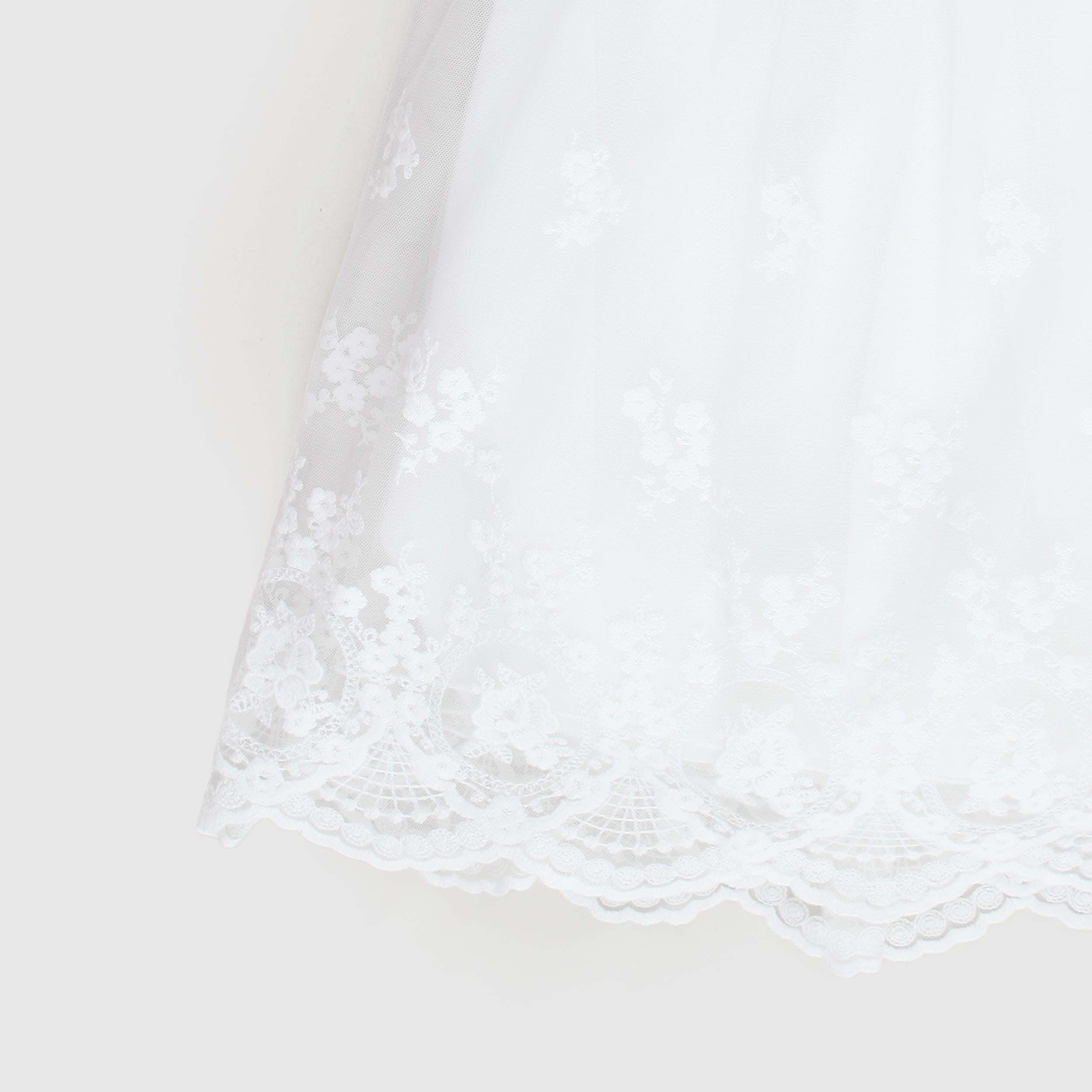 Abito Bianco Battesimo Con Tessuto In Velo Firmato BARONI