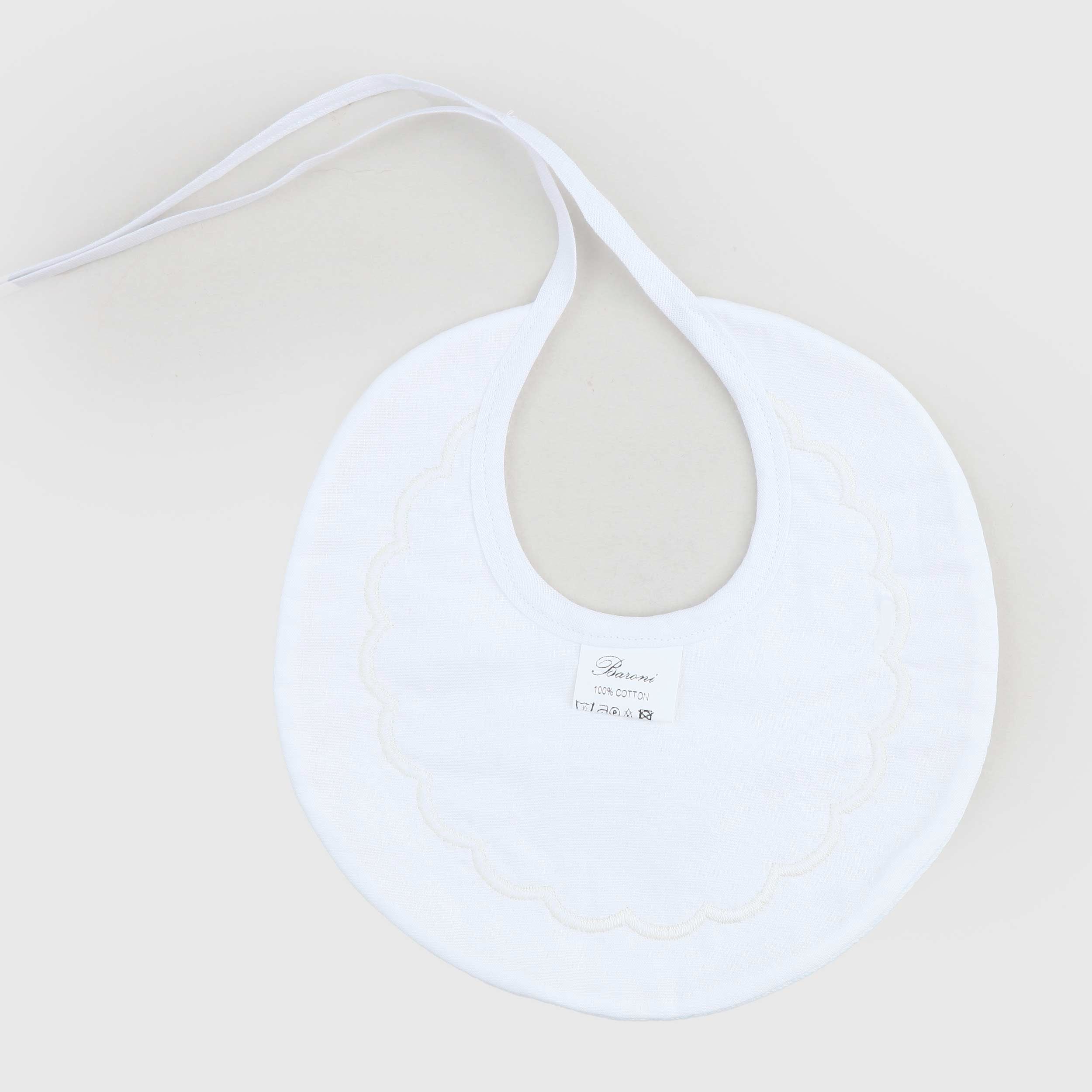 Beige Embroidered Bib by BARONI