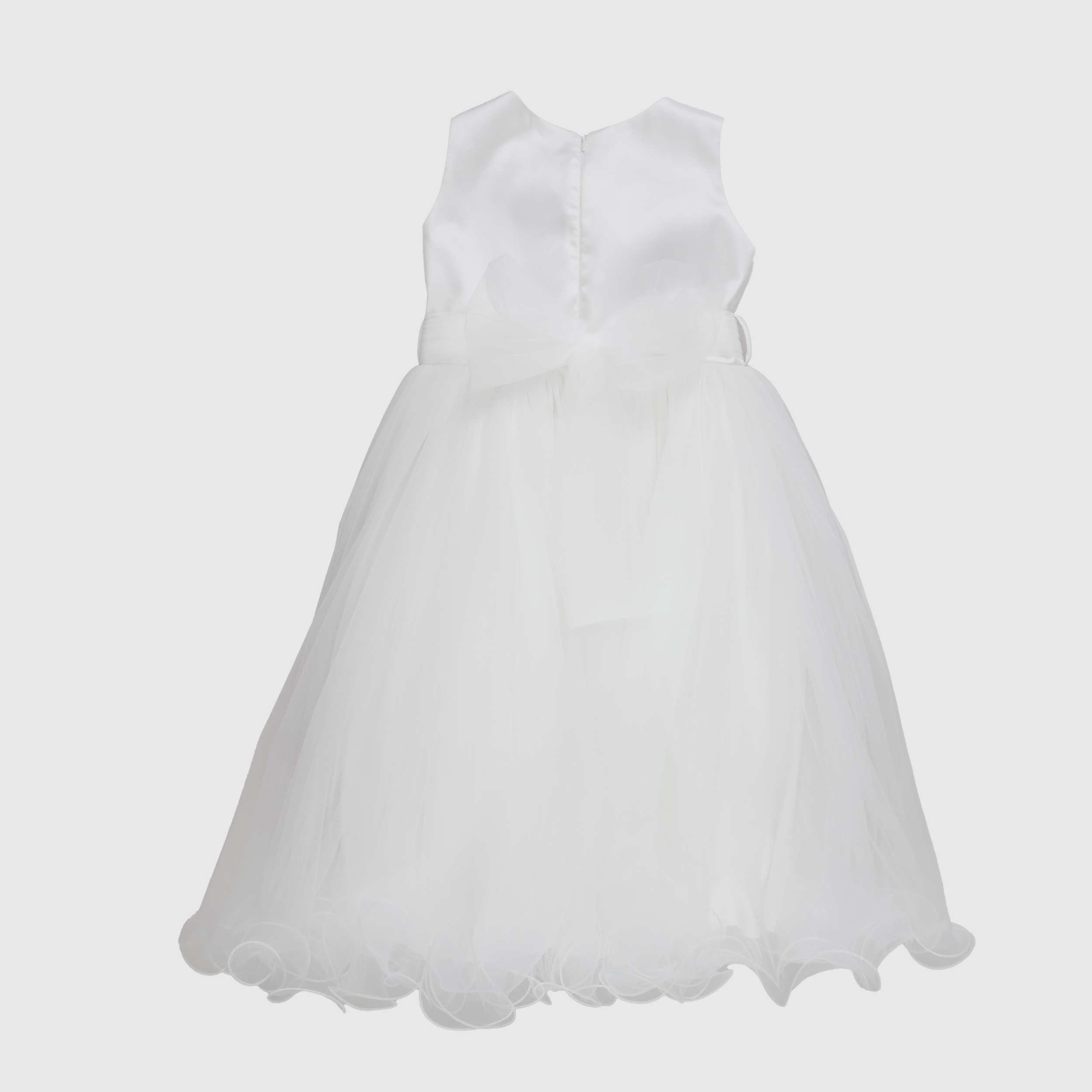 White Dress with Belt and Flower by BELLA BRILLY