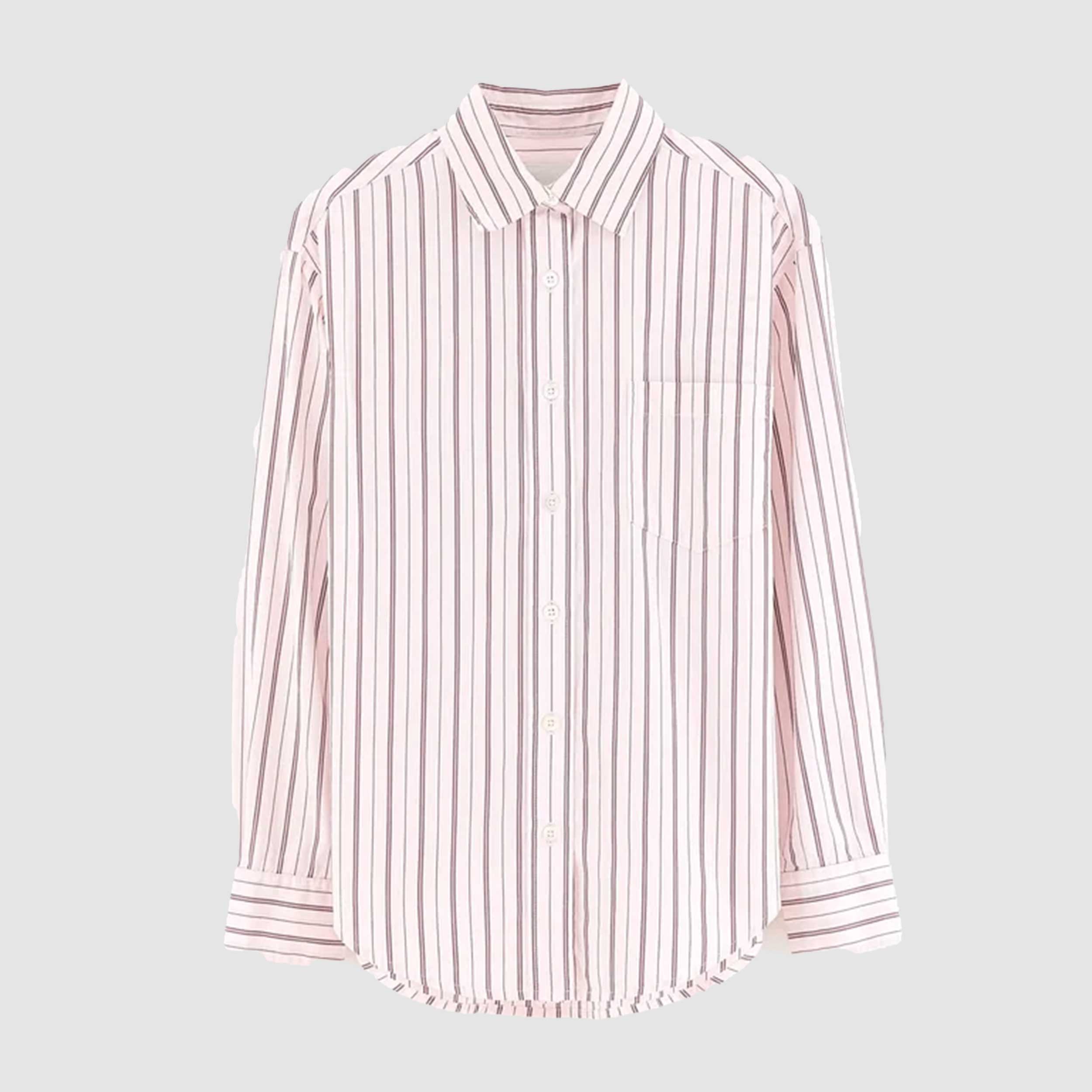 Camicia a Righe Bordeaux e Rosa per Ragazza by BELLEROSE