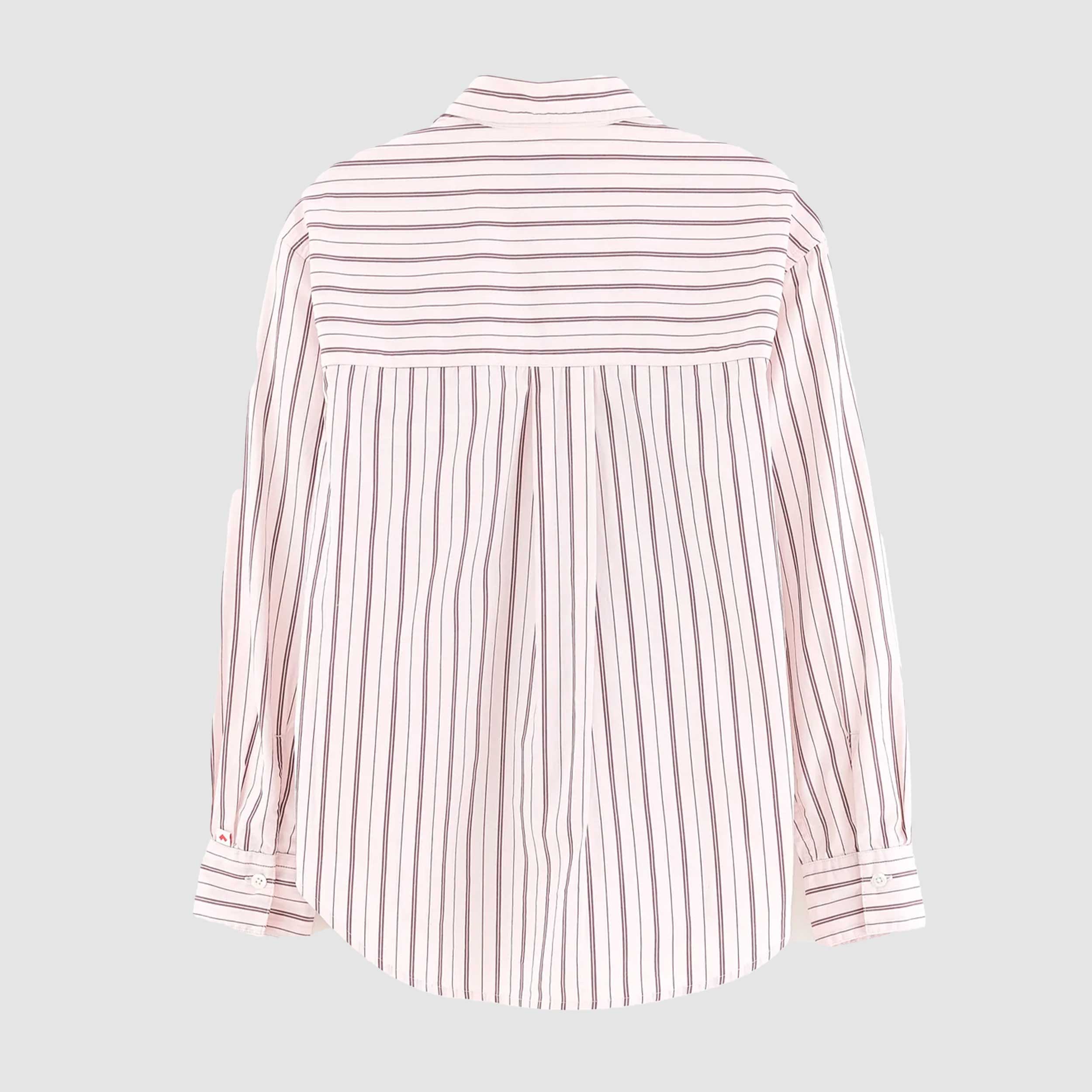 Camicia a Righe Bordeaux e Rosa per Ragazza by BELLEROSE