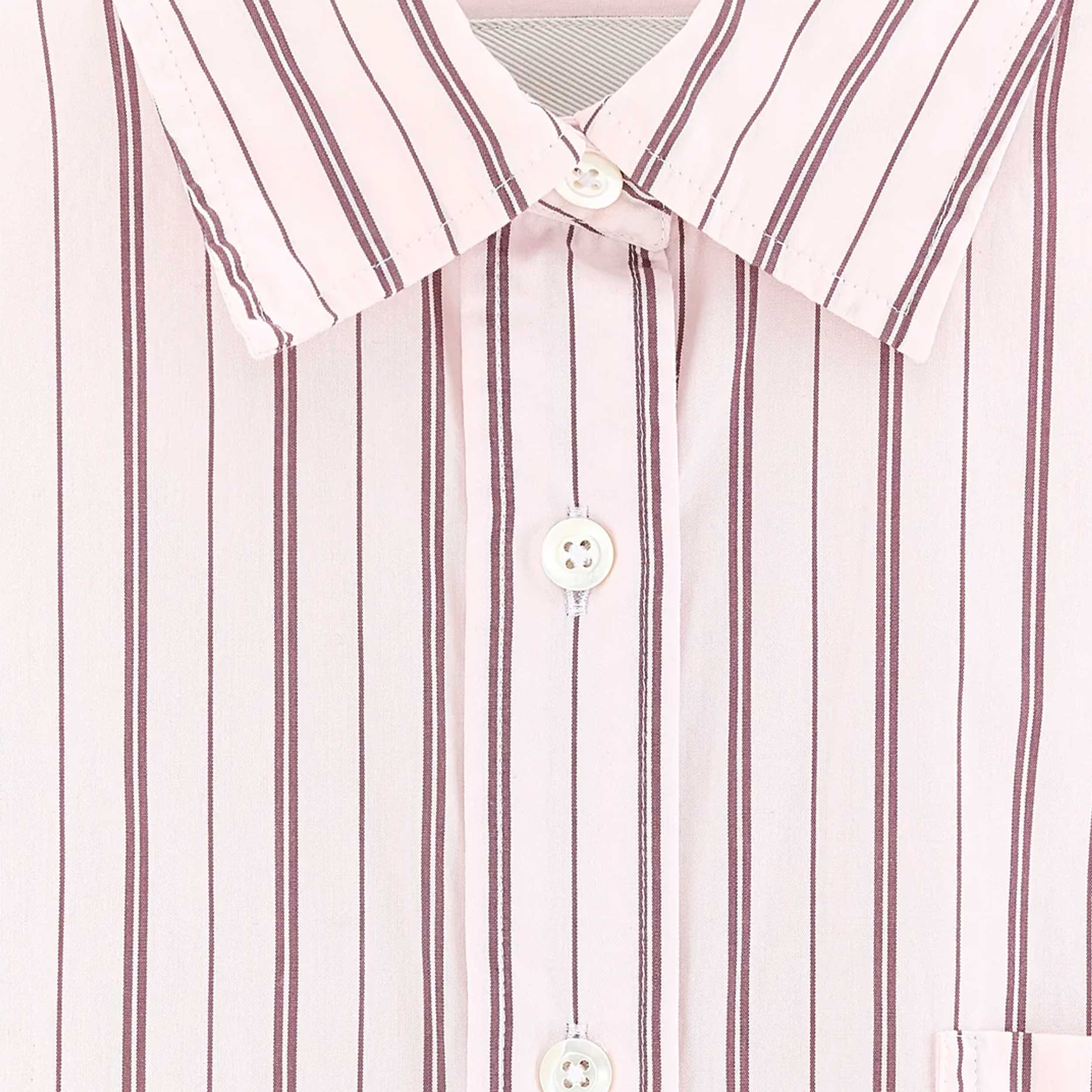 Camicia a Righe Bordeaux e Rosa per Ragazza by BELLEROSE