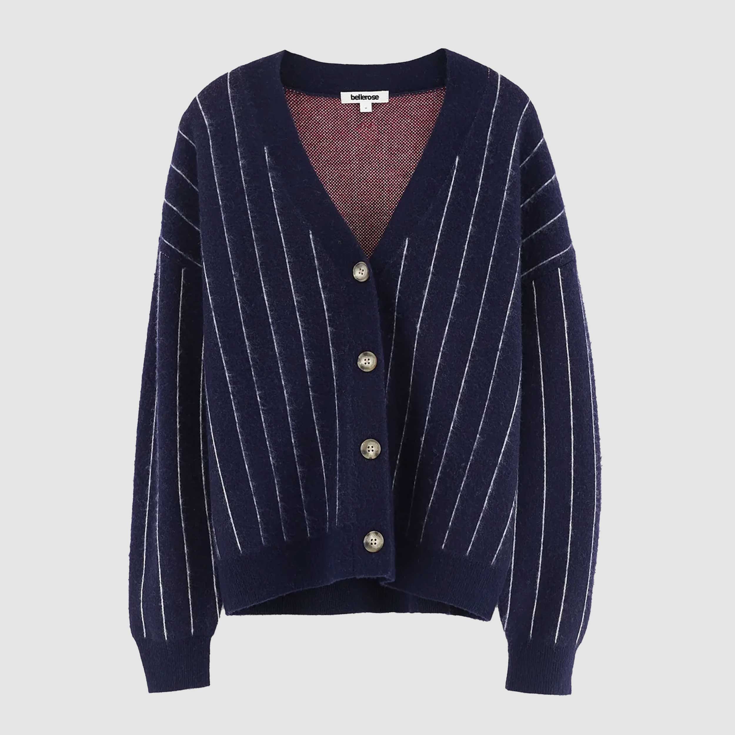 Striped V-Neck Cardigan for Girl by BELLEROSE
