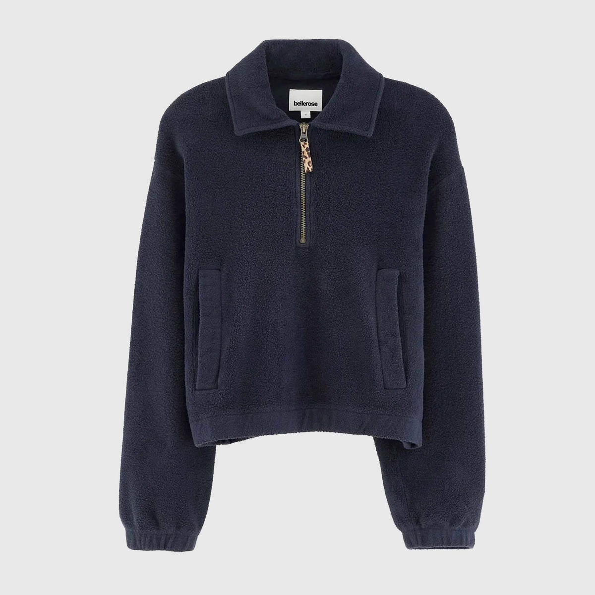 Felpa Modello Polo Blu Navy con Zip per Ragazza by BELLEROSE