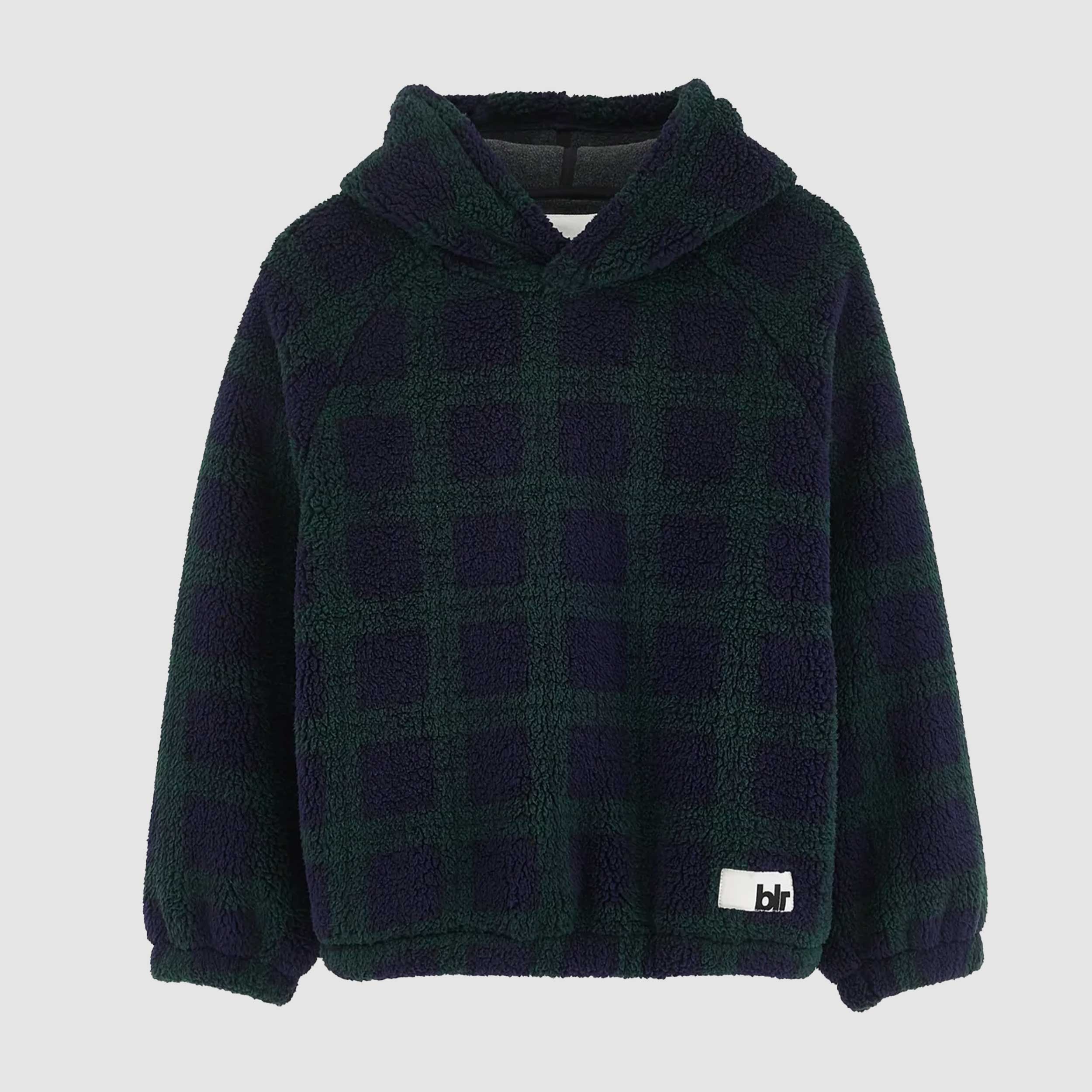 Felpa Verde e Blu in Pile a Quadri per Ragazzi by BELLEROSE