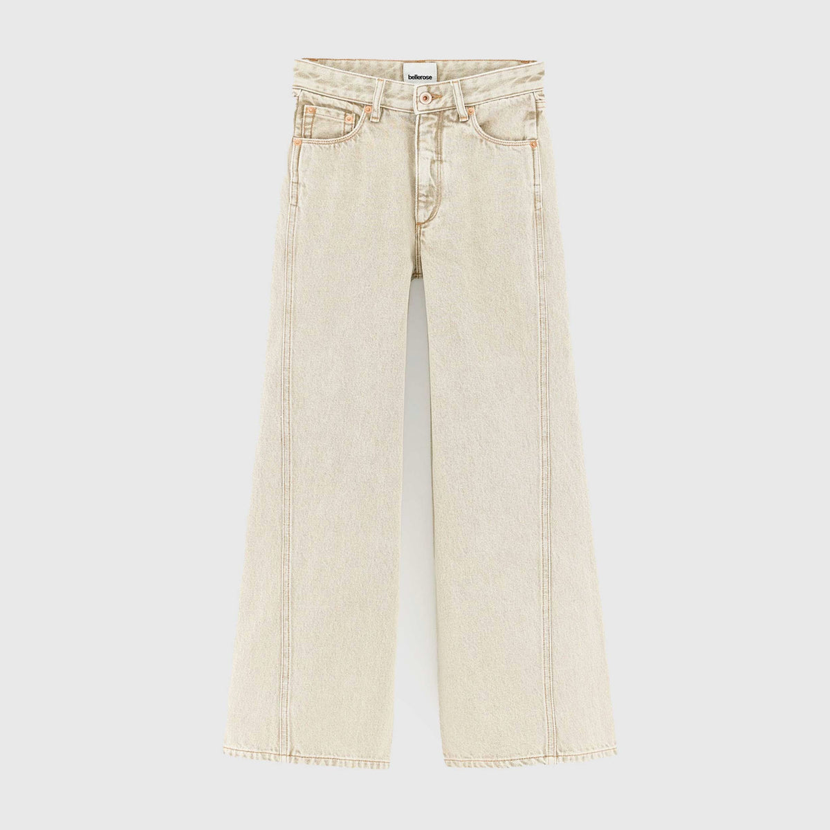Beige Wide Leg Jeans with Drawstring by BELLEROSE