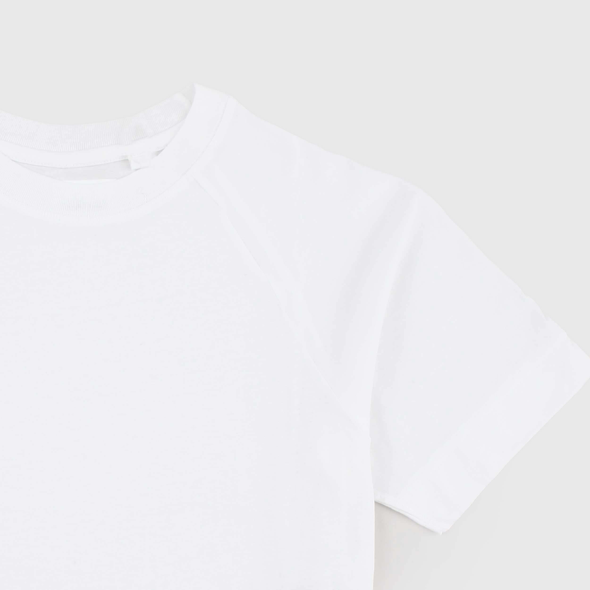 T-shirt Bianca con Girocollo a Coste Firmata BELLEROSE