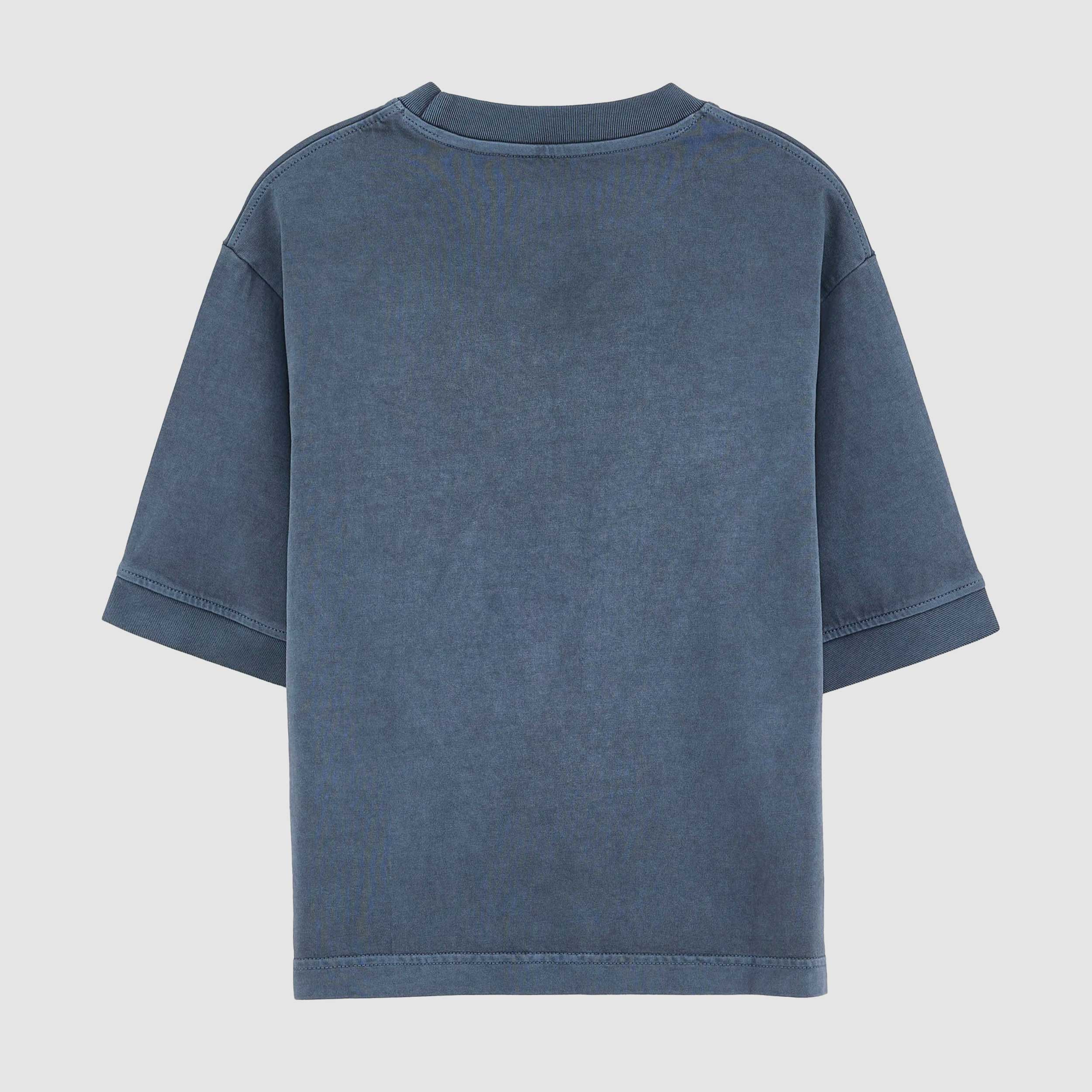 T-shirt Grigia con Targhetta Iconica Rossa Firmata BELLEROSE