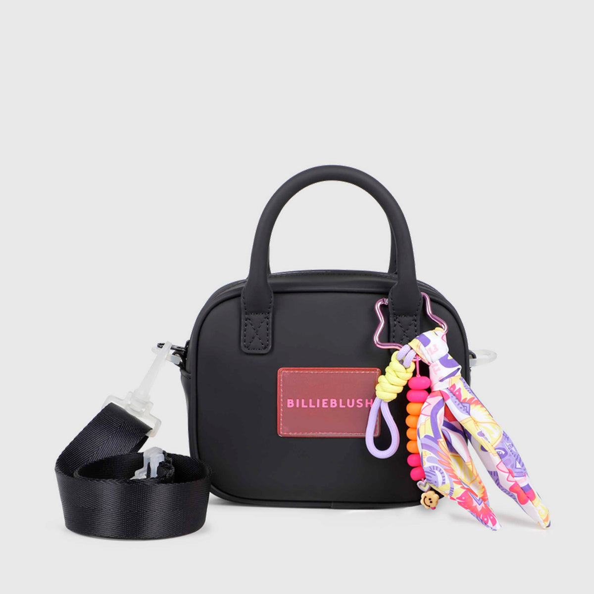Borsa a Mano Nera con Logo e Tracolla per Bambina BILLIEBLUSH
