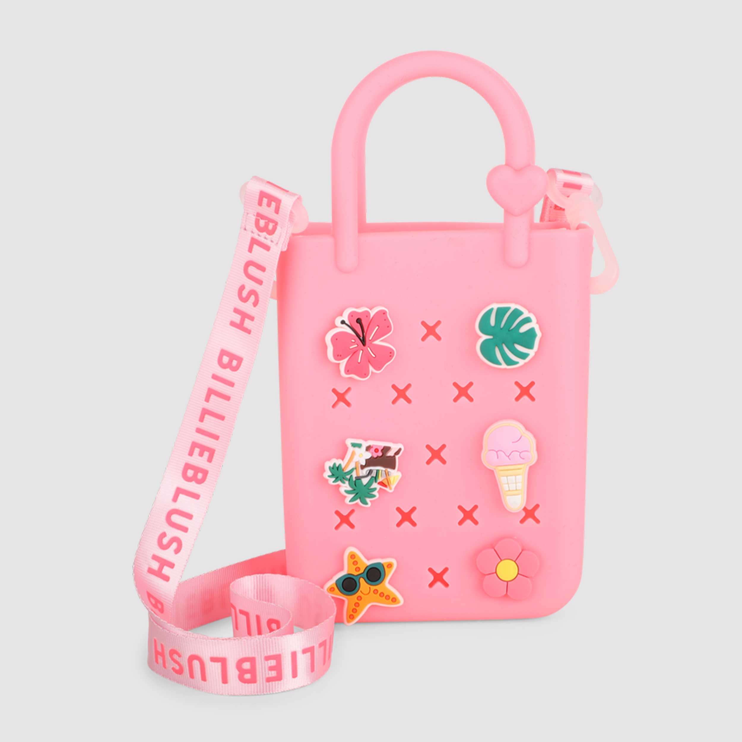 BILLIEBLUSH Signature Pink Silicone Crossbody Bag