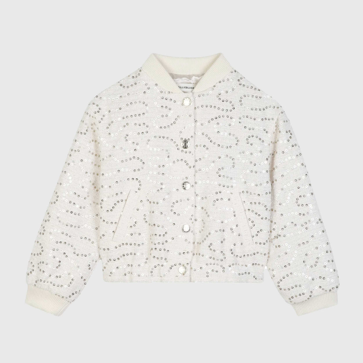 Bomber Bianco con Paillettes per Bambina BILLIEBLUSH