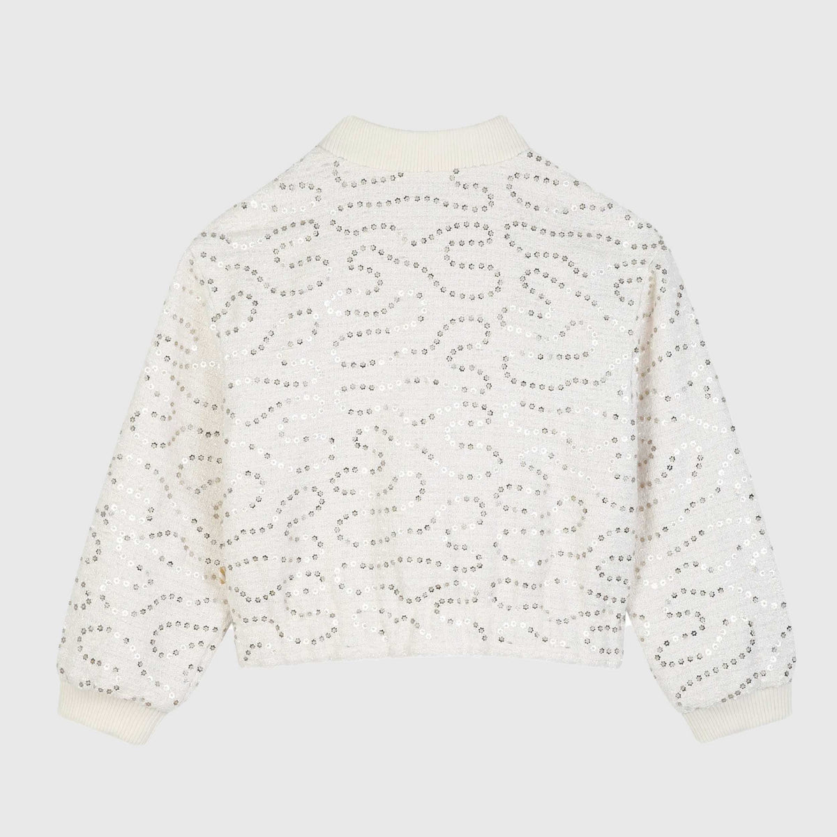 Bomber Bianco con Paillettes per Bambina BILLIEBLUSH