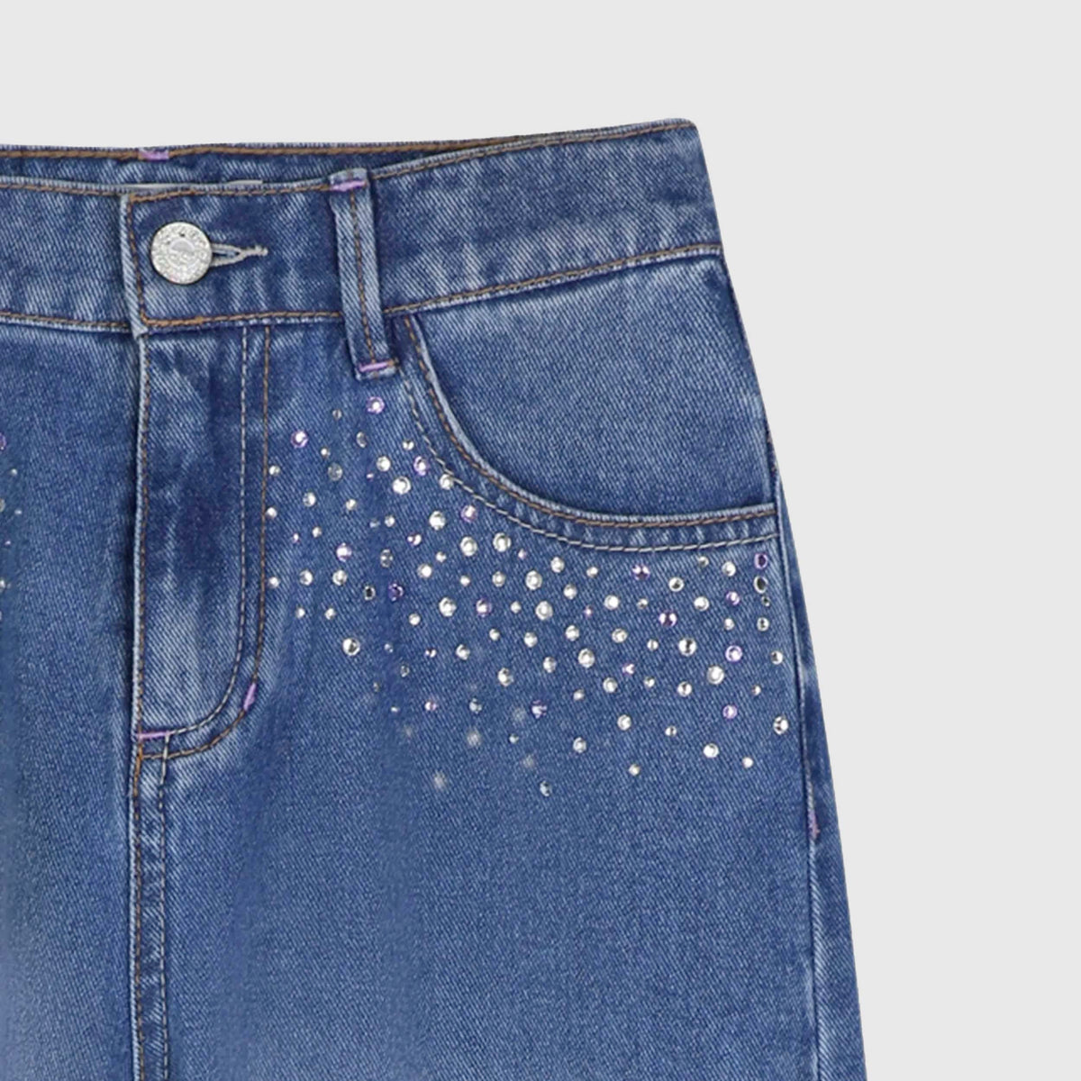 Jeans Denim con Applicazione Punti Luce per Ragazza BILLIEBLUSH
