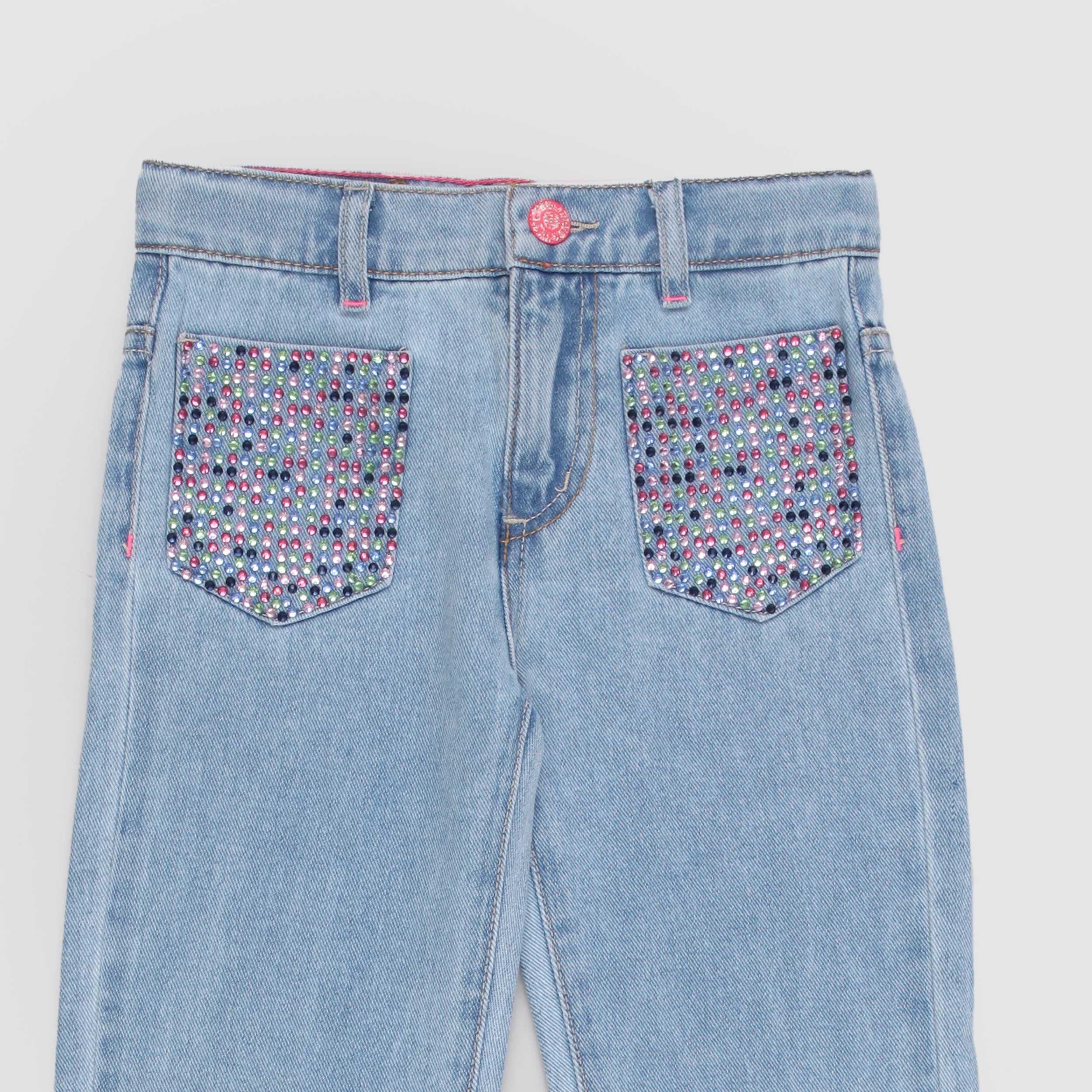 Jeans Celeste Chiaro con Paillettes Firmato BILLIEBLUSH