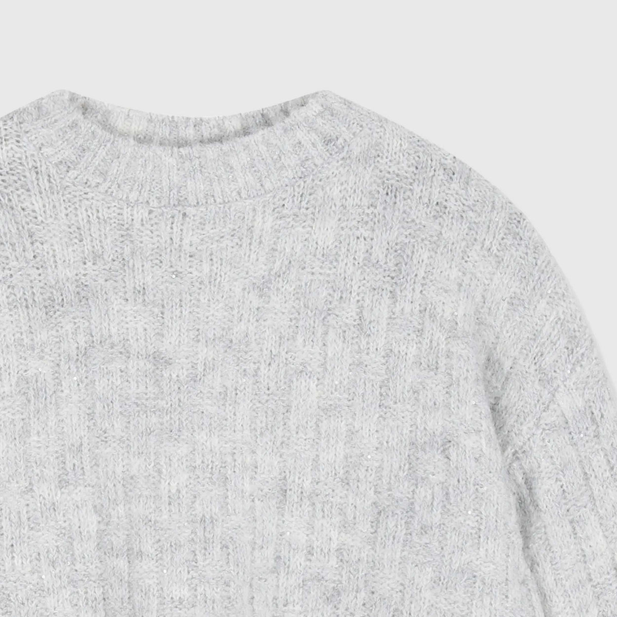 Grey Sweater with Sequins Application for Girl BILLIEBLUSH