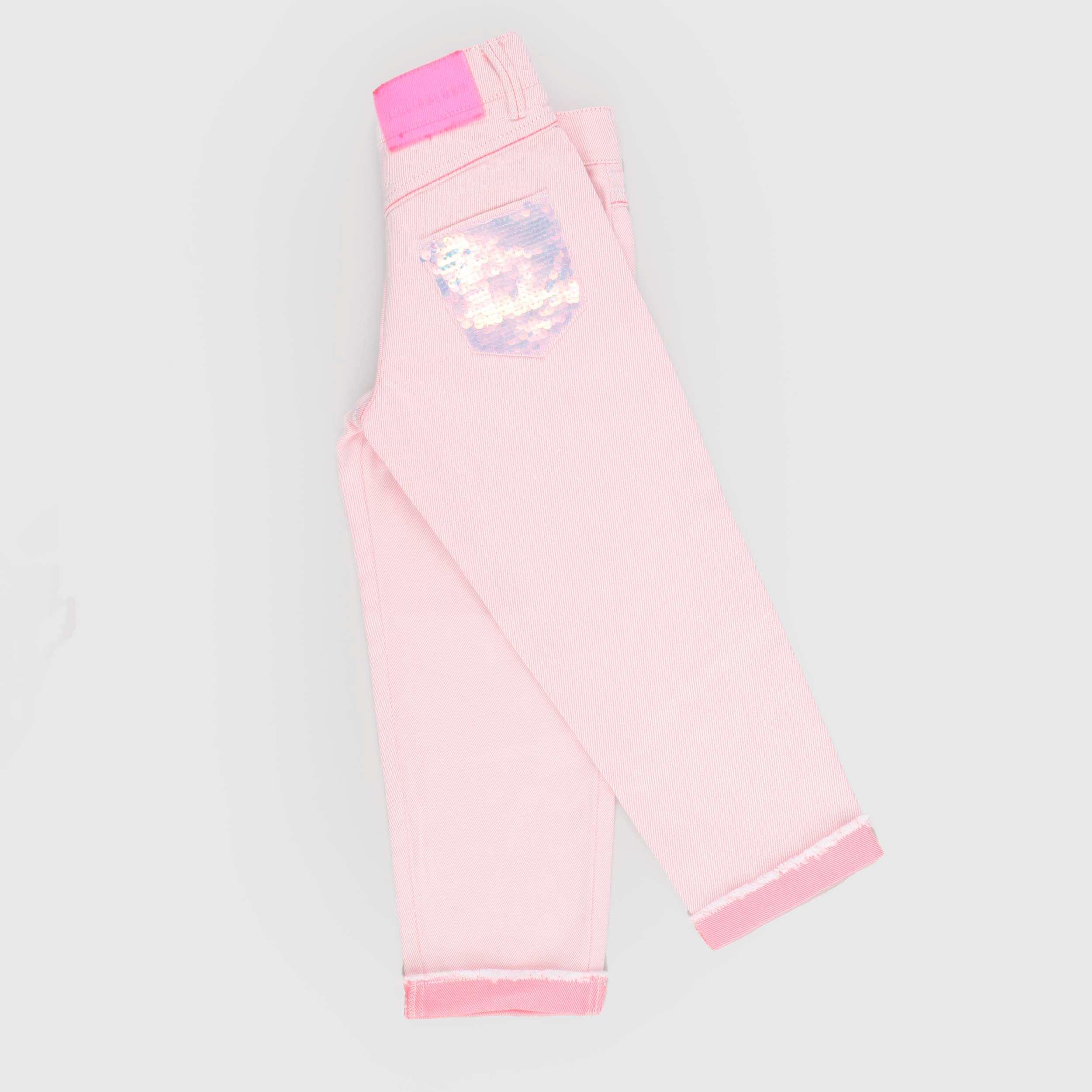 Pantalone Rosa con Dettaglio Glitterato Firmato BILLIEBLUSH