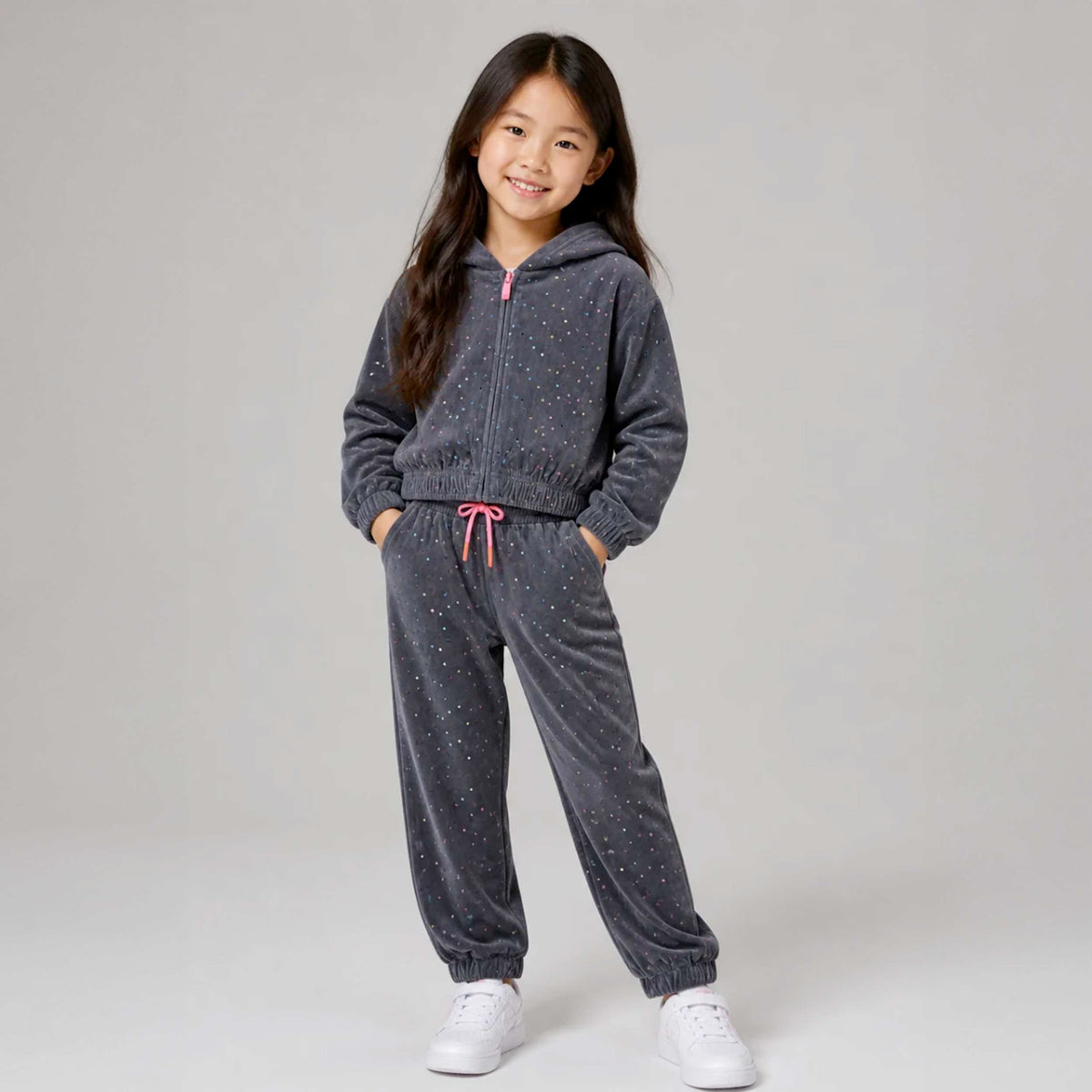 BILLIEBLUSH Grey Sequin Sports Pants for Girls