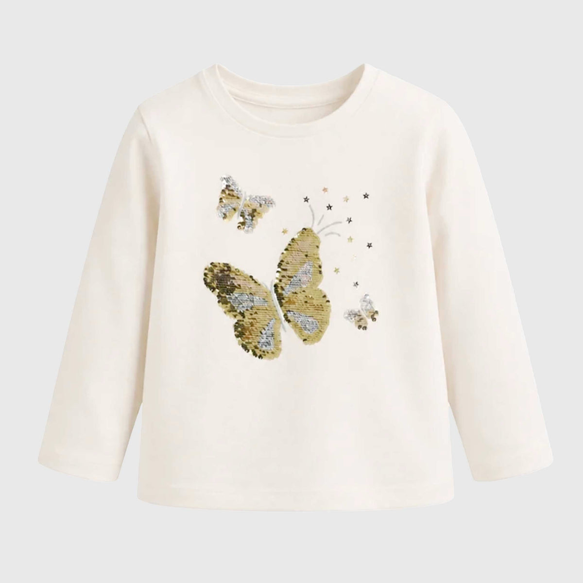 T-shirt Bianca con Paillettes per Bambina BILLIEBLUSH