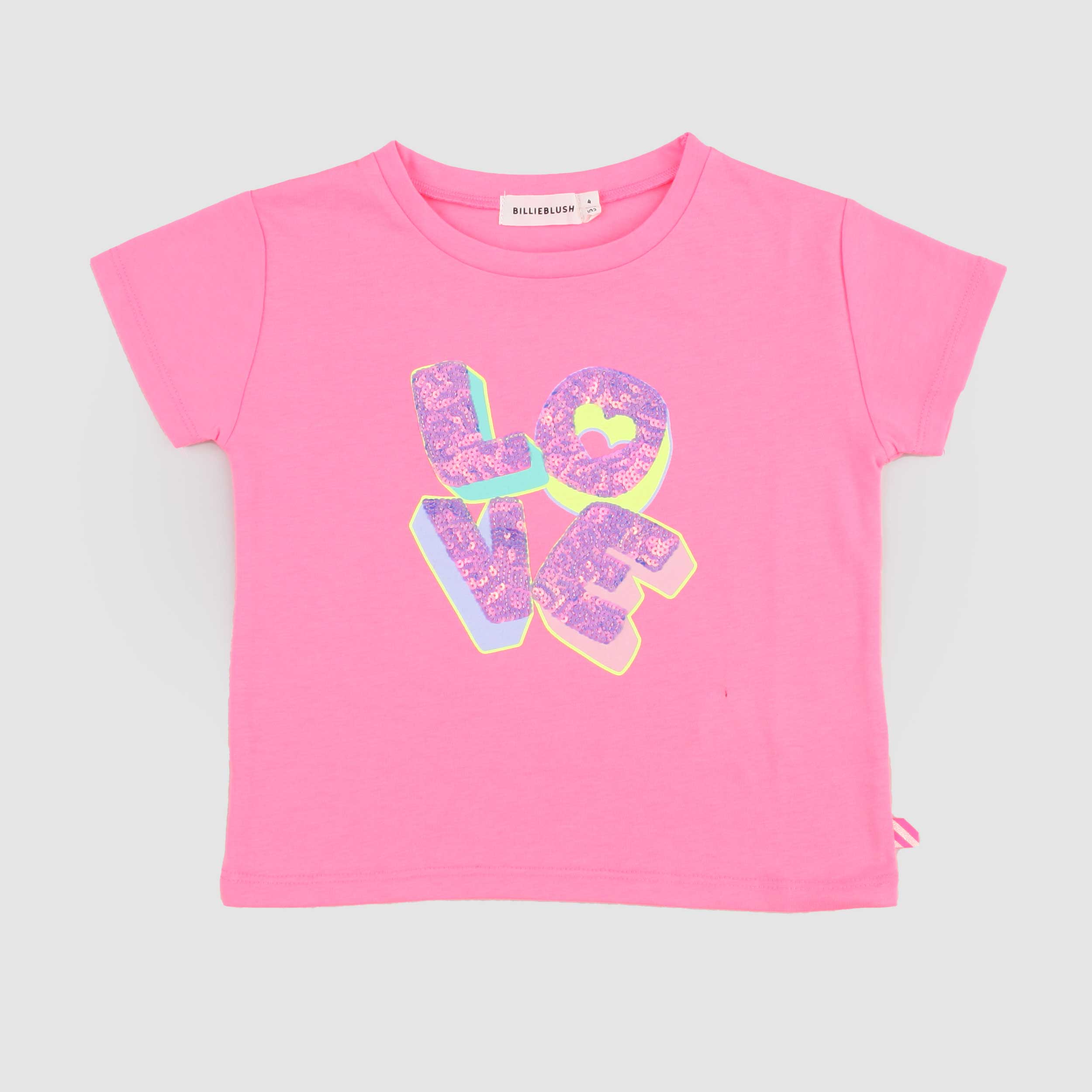 T-shirt Rosa Elasticizzata con Ricamo Firmata BILLIEBLUSH