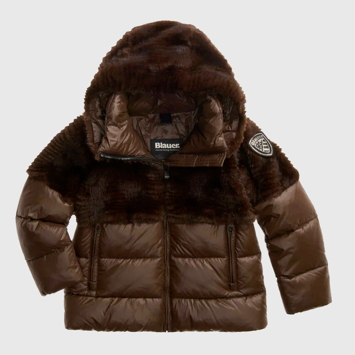 Fanevil Brown Ecopur Jacket for BLAUER Girl