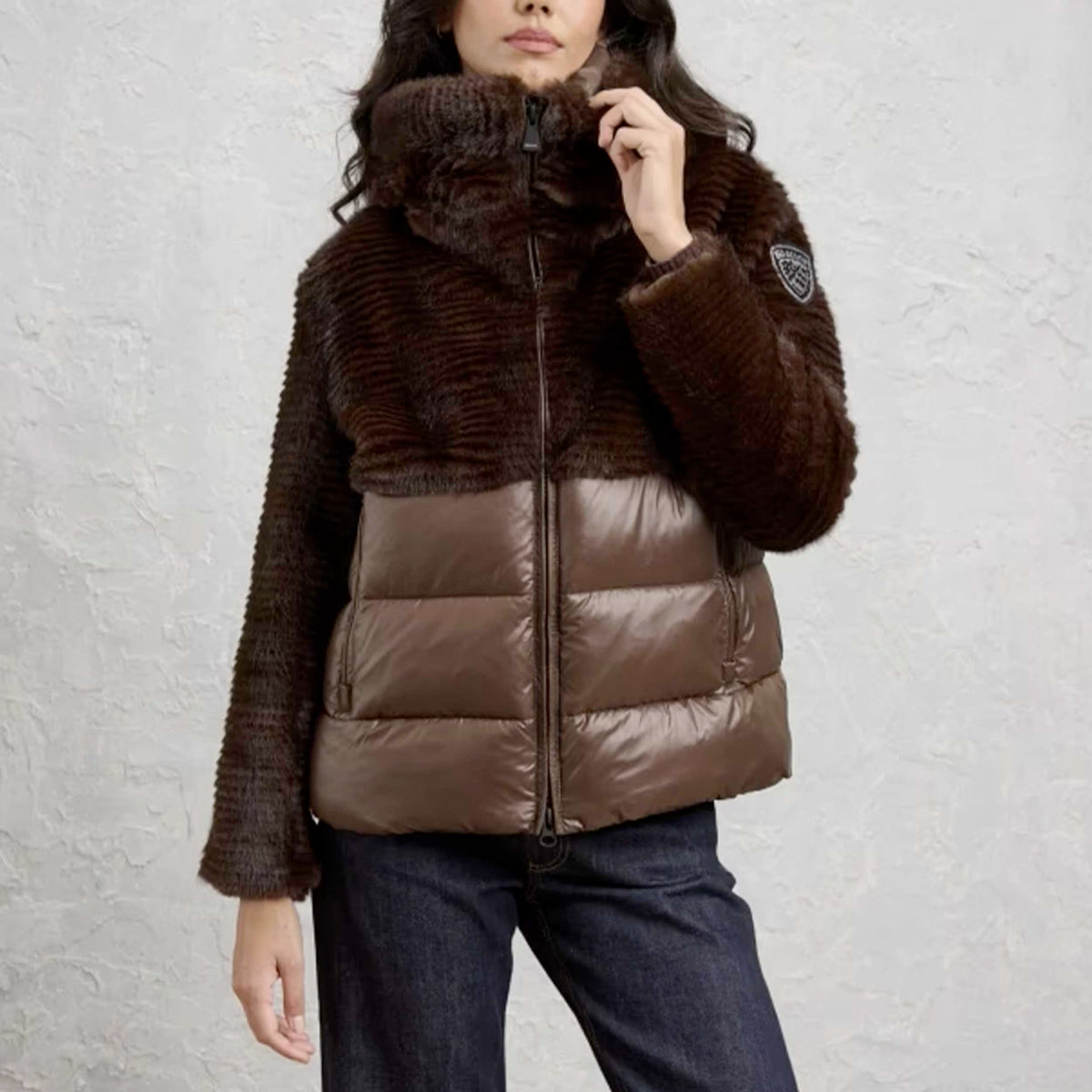 Fanevil Brown Ecopur Jacket for BLAUER Girl