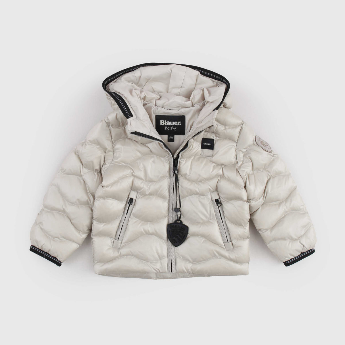 Piumino Trapuntato Beige con Logo per Neonati by BLAUER