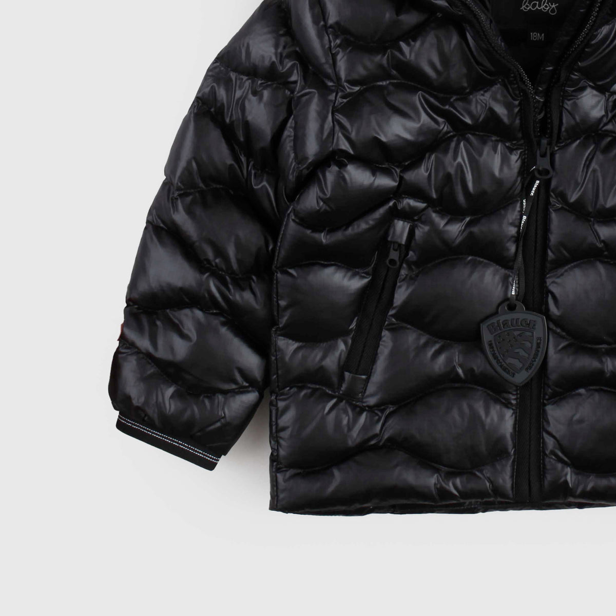 Piumino Trapuntato Nero con Tasche per Neonati BLAUER