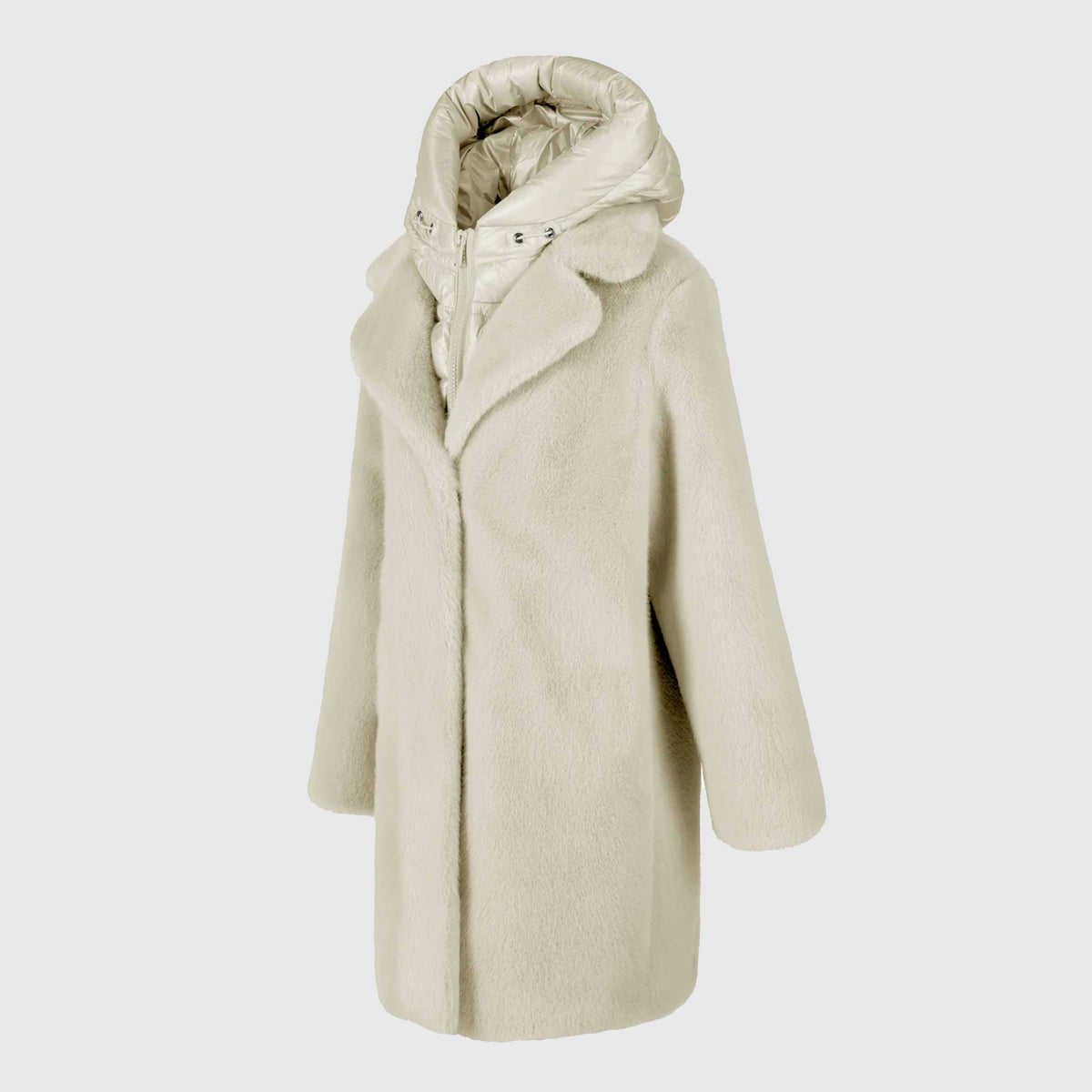 Cappotto Color Latte in Eco Pelliccia per Ragazza by BOMBOOGIE