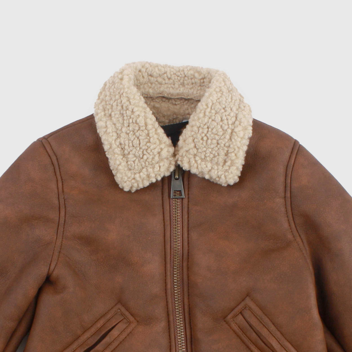 Brown Aviator Jacket in Eco Pelle by BOMBOOGIE