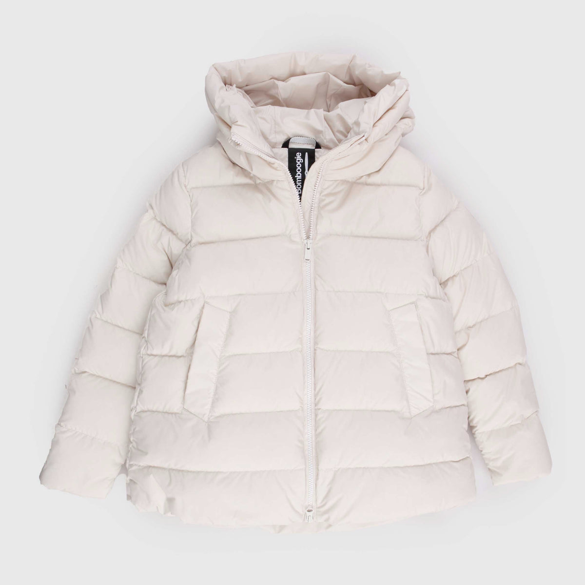 Bomboogie Girls' Quilted Ivory Down Jacket with Pockets