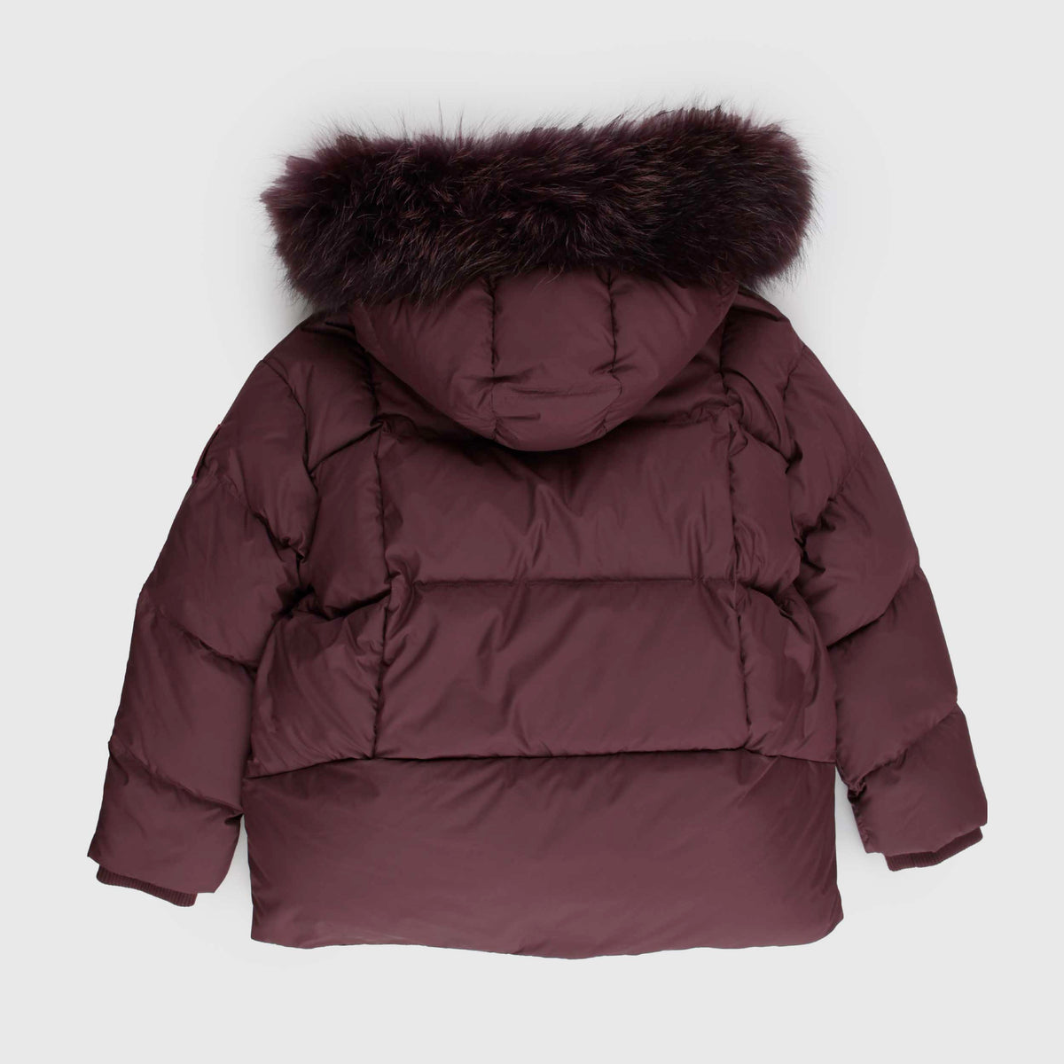 Piumino Bordeaux con Pelliccia sul Cappuccio per Ragazza BOMBOOGIE
