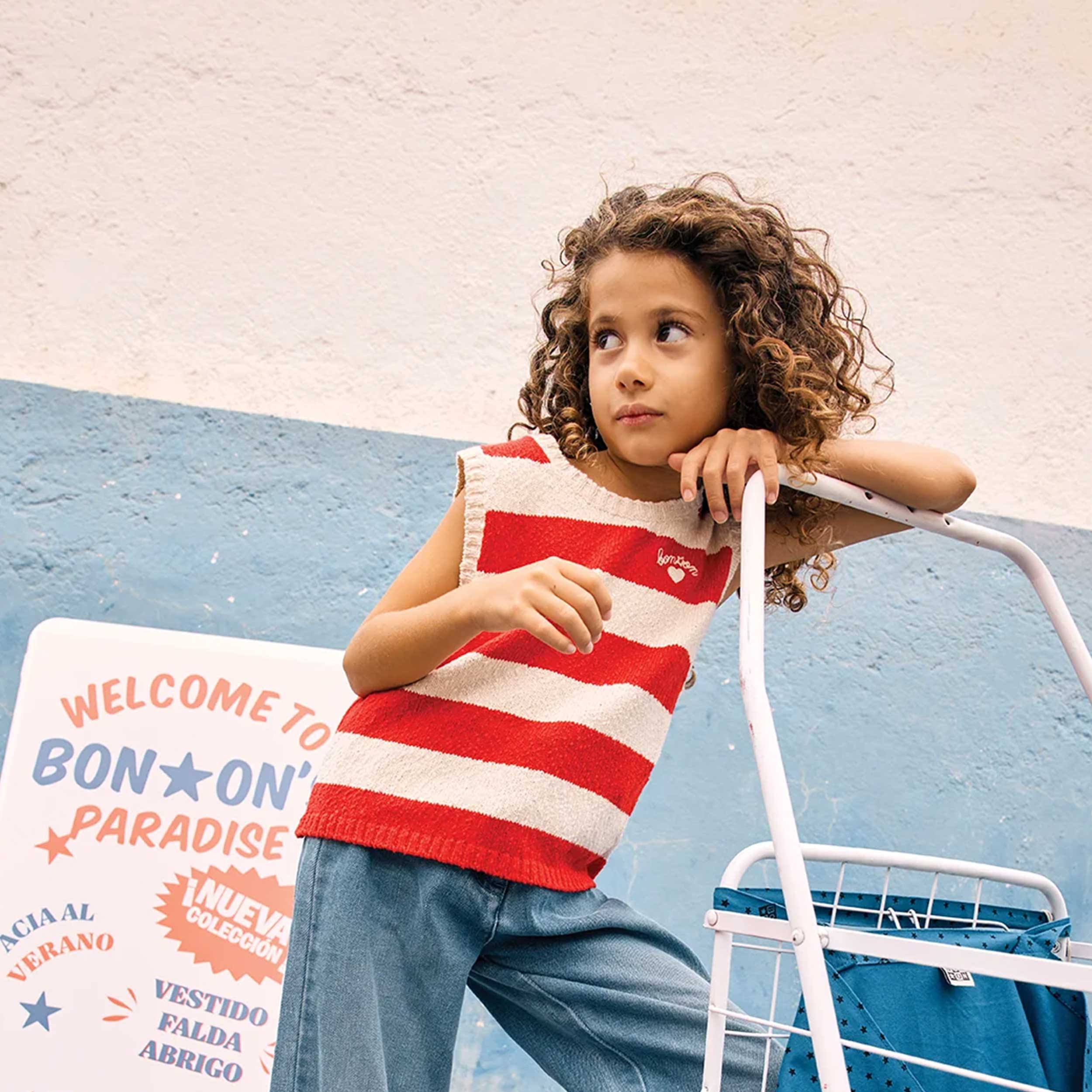 Red Catch Up Striped Tank Top by BONTON